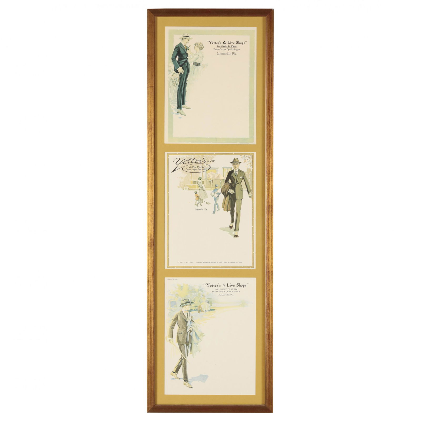 Group of Antique Framed Yetter's Hat Advertisements (1 of 3)