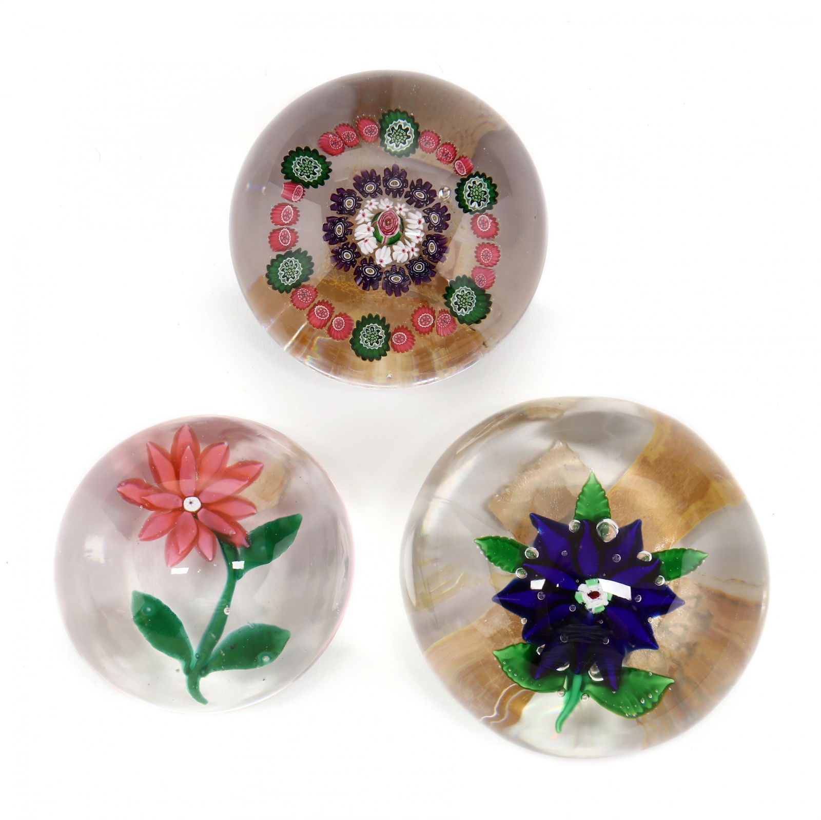 attributed to Clichy, Three Antique Glass Paperweights (1 of 10)