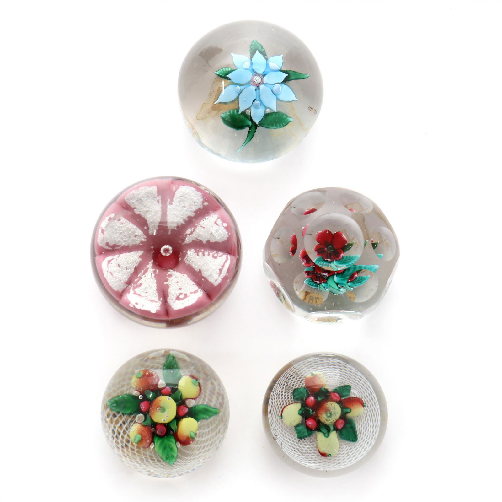 attributed to Sandwich, Five Glass Paperweights (1 of 10)