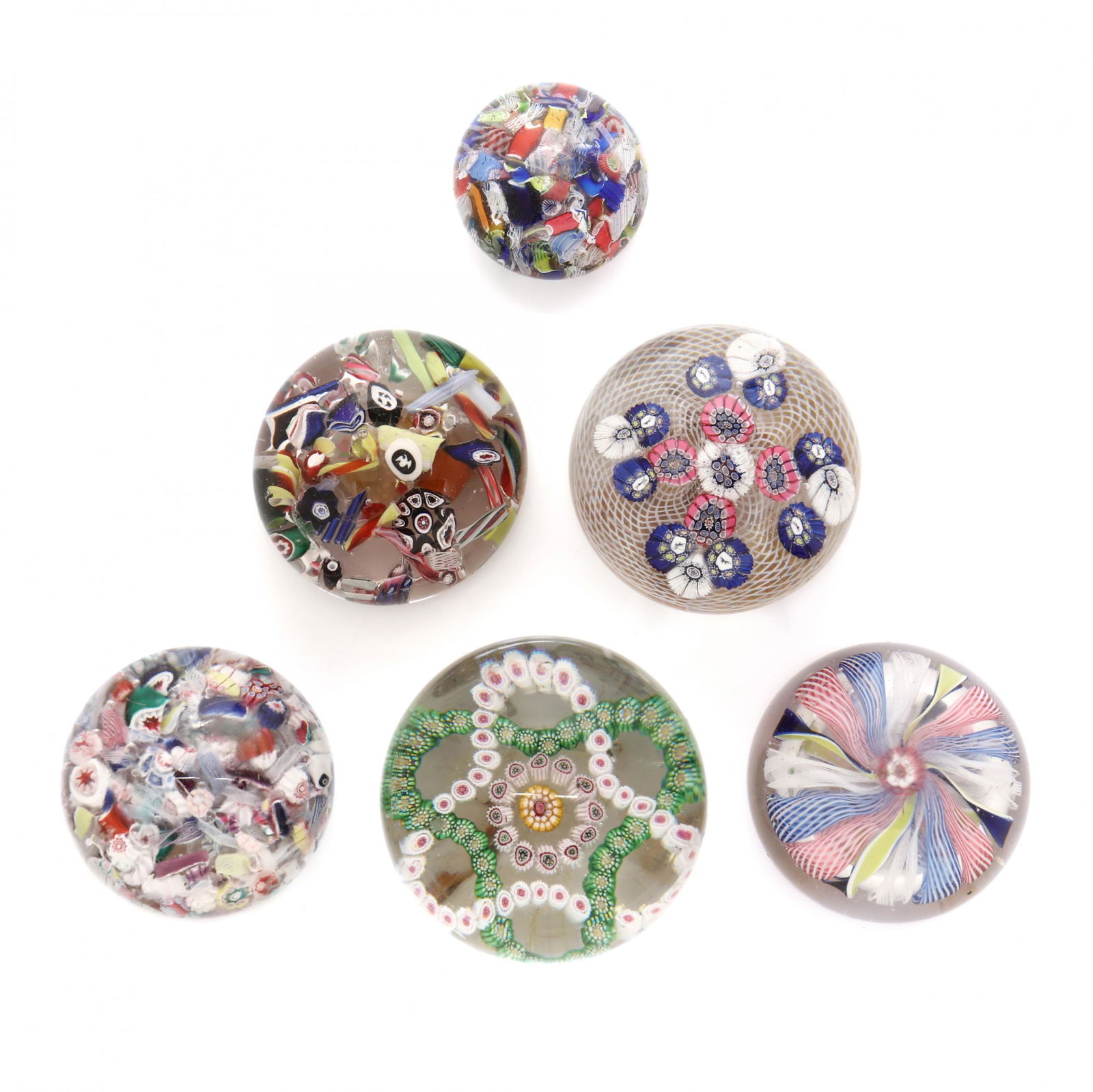 attributed to Sandwich, Six Glass Paperweights (1 of 10)