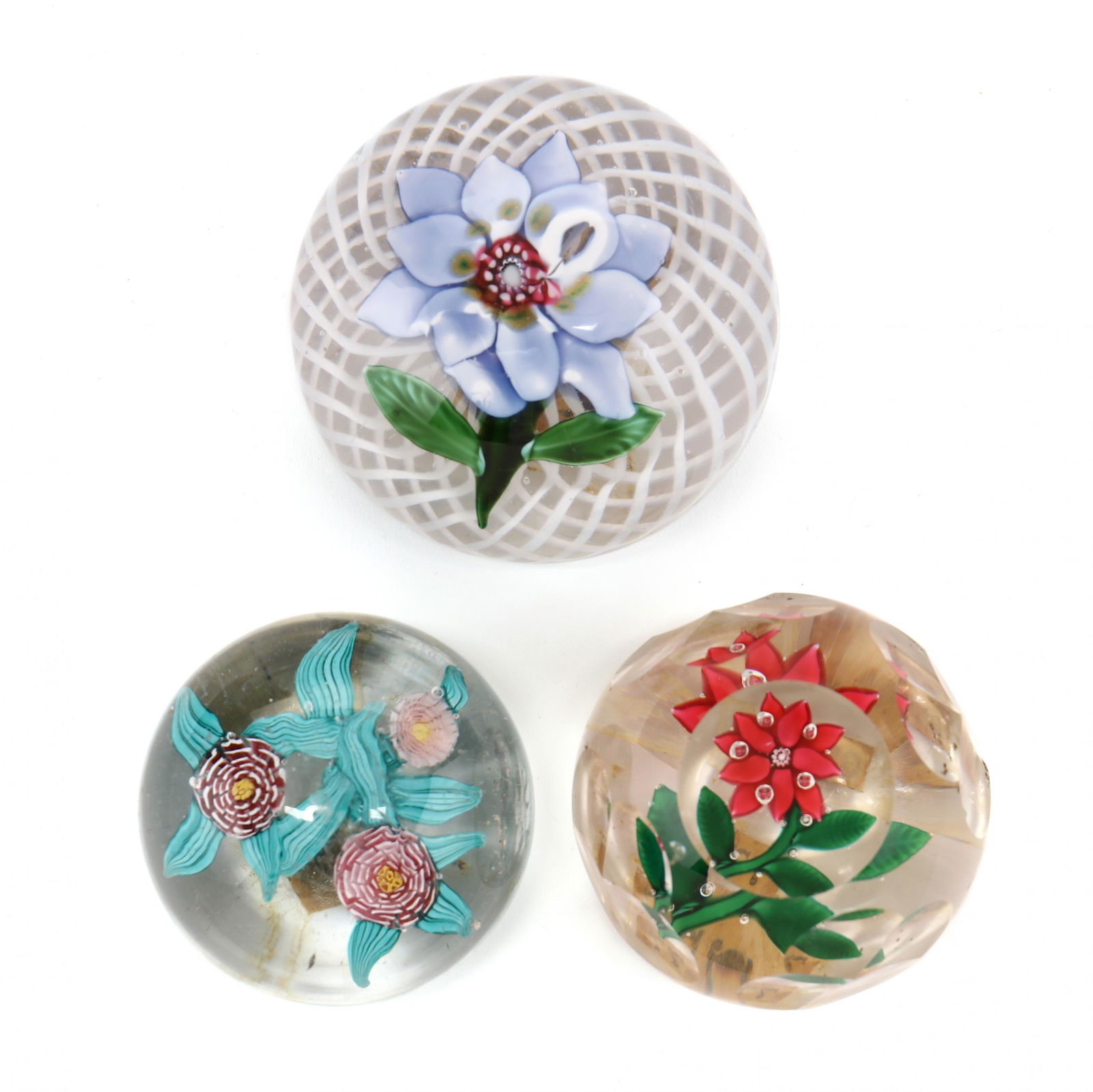 attributed to Baccarat, Three Antique Floral Glass (1 of 9)