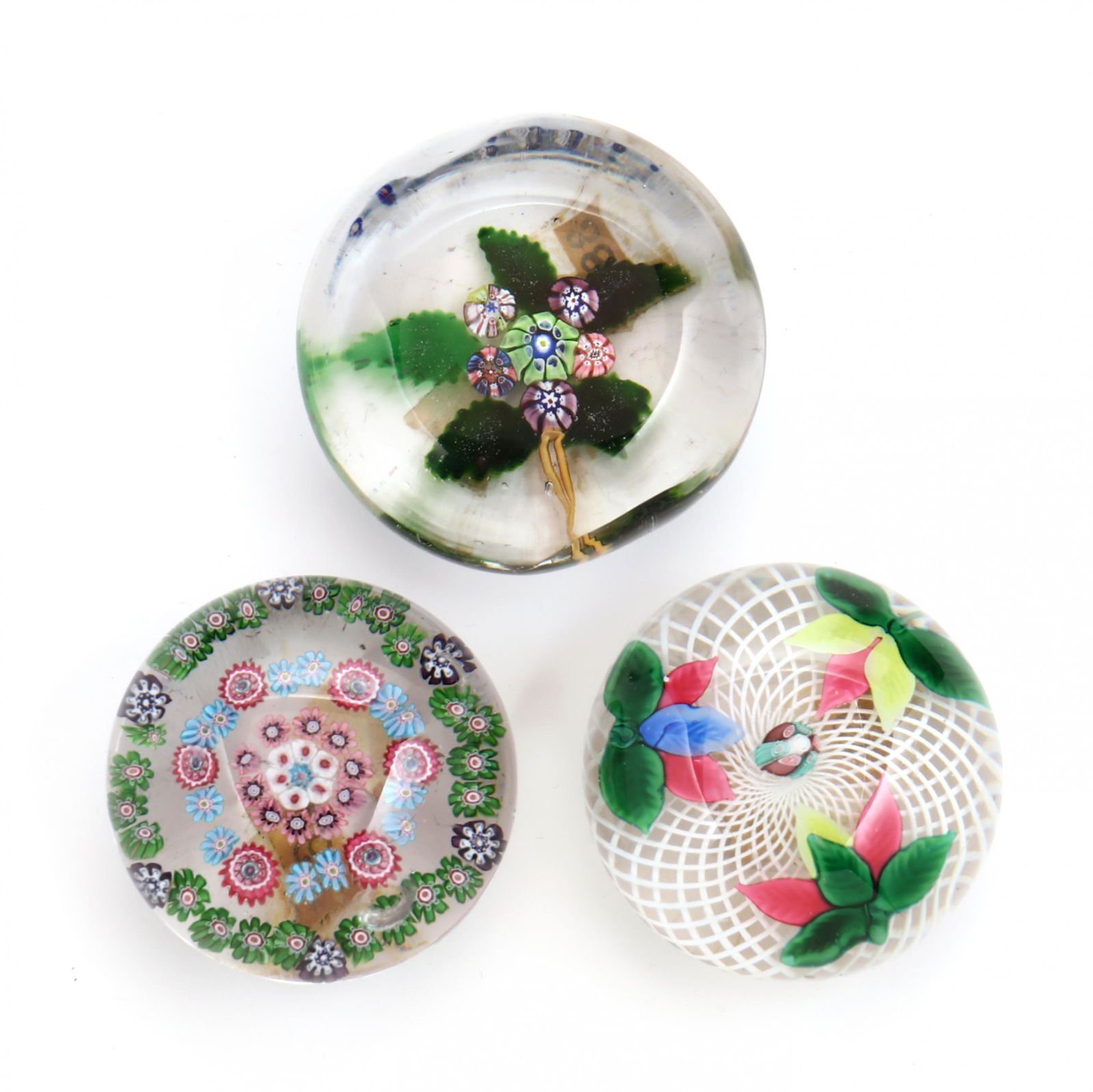 attributed to St. Louis, Three Glass Paperweights (1 of 10)