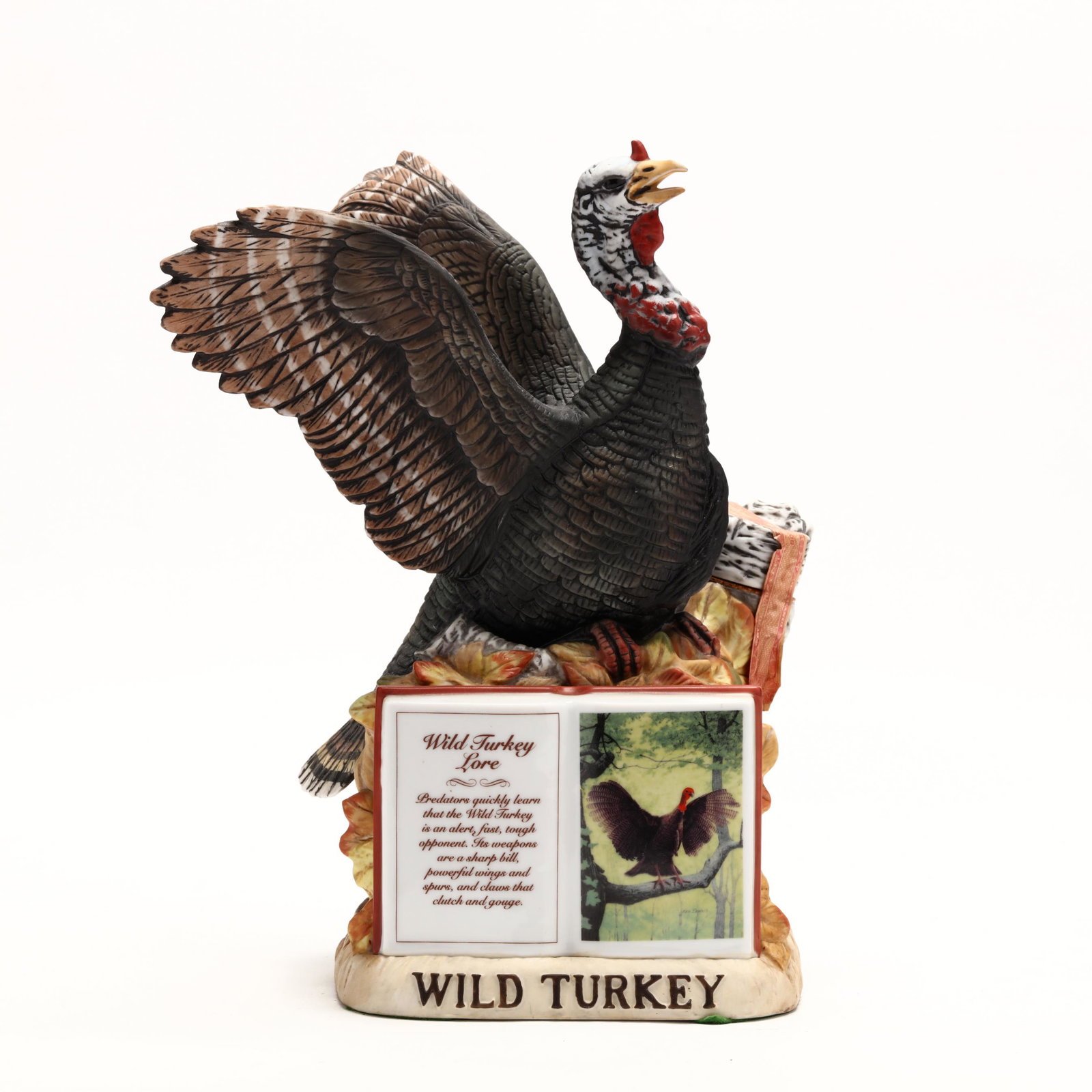 Wild Turkey Bourbon Whiskey in Porcelain Decanter: Wild Turkey Bourbon Whiskey in Porcelain Decanter Fragile porcelain decanter. For pick-up only. NV, Wild Turkey Kentucky Straight Bourbon Whiskey, 8 Year Old, Austin Nichols Distilling Co., Lawrencebu