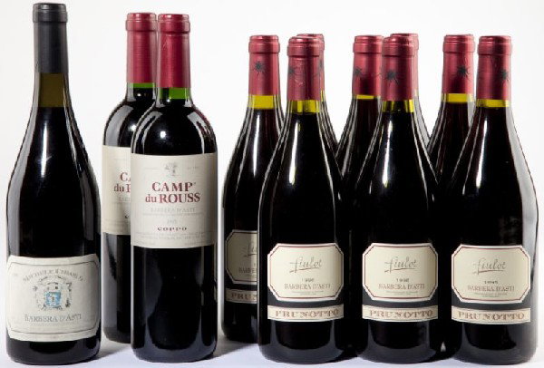 Barbera D'Asti: Barbera D'Asti Vintage 1995, Camp du Rouss, 2bn (2) Vintage 1996, Fiulot, Prunotto (8) Vintage 1996, Michele Chiarlo, lbsl (1) 11 total bottles Removed from the temperature-controlled subterranean win