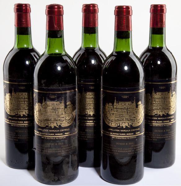 Chateau Palmer - Vintage 1981: Chateau Palmer - Vintage 1981 France, Margaux "Always a delicious wine. Soft and elegant with perfumed cherry, strawberry and cedar box character, fine tannins and a silky finish."(89pts WS) 5 bottles