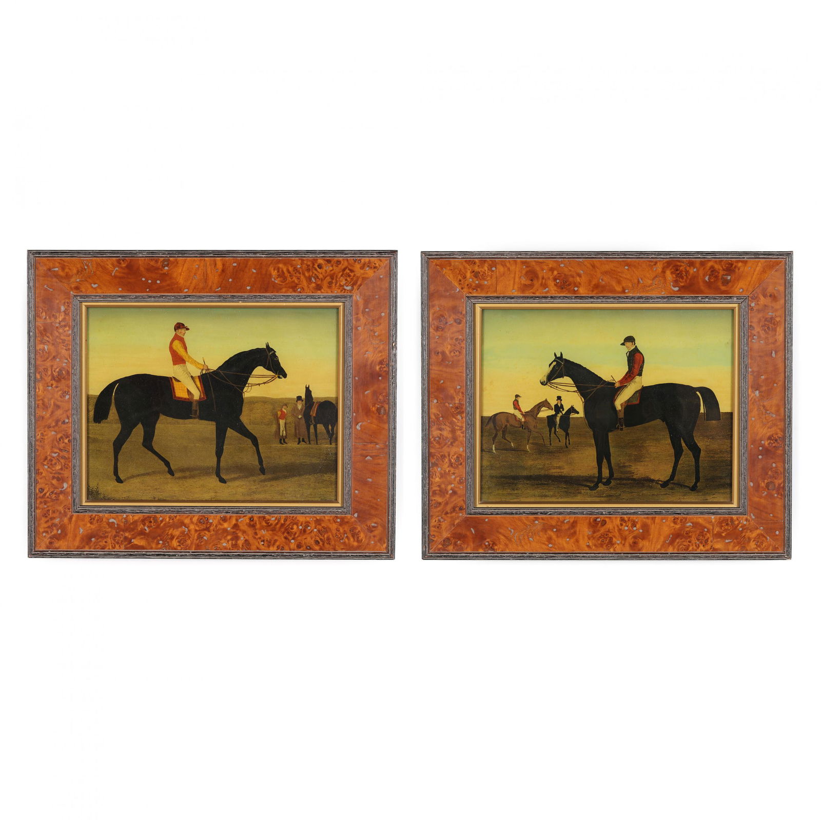 A Pair of Victorian Reverse Painted Equestrian Scenes (1 of 4)