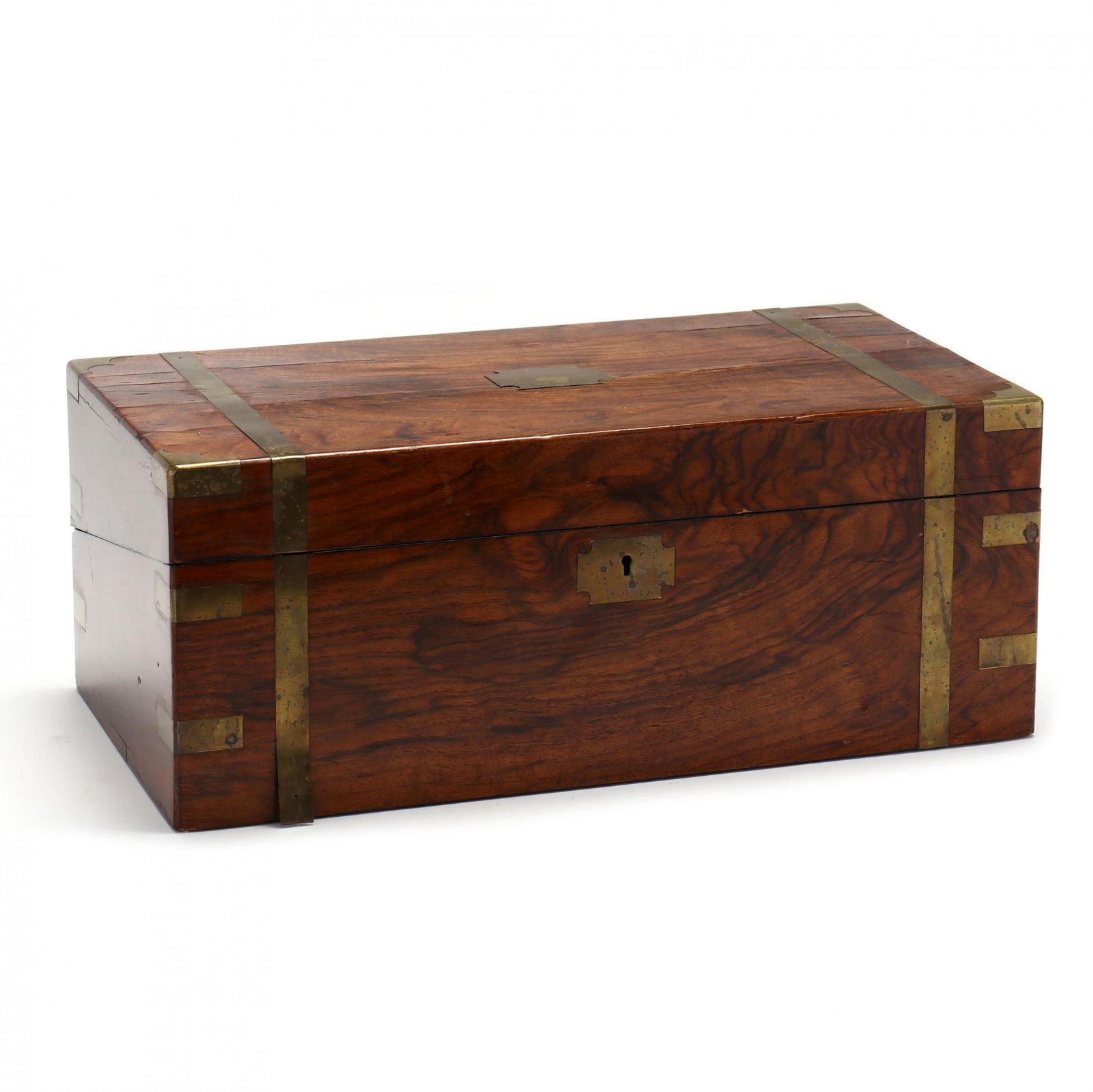 Antique Figured Walnut and Brass Lap Desk (1 of 9)