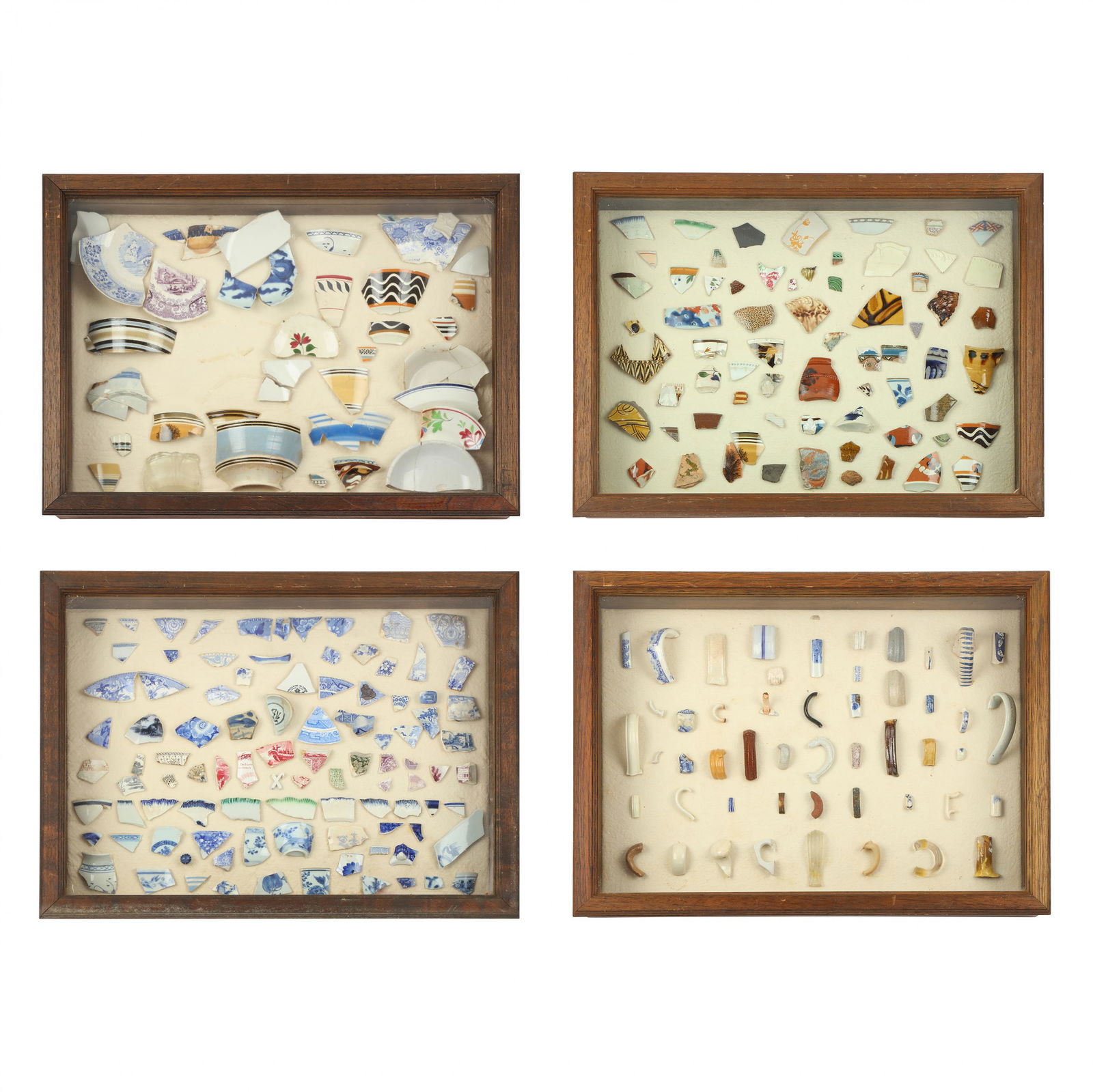 Four Large Artifact Displays of Porcelain Shards From (1 of 10)