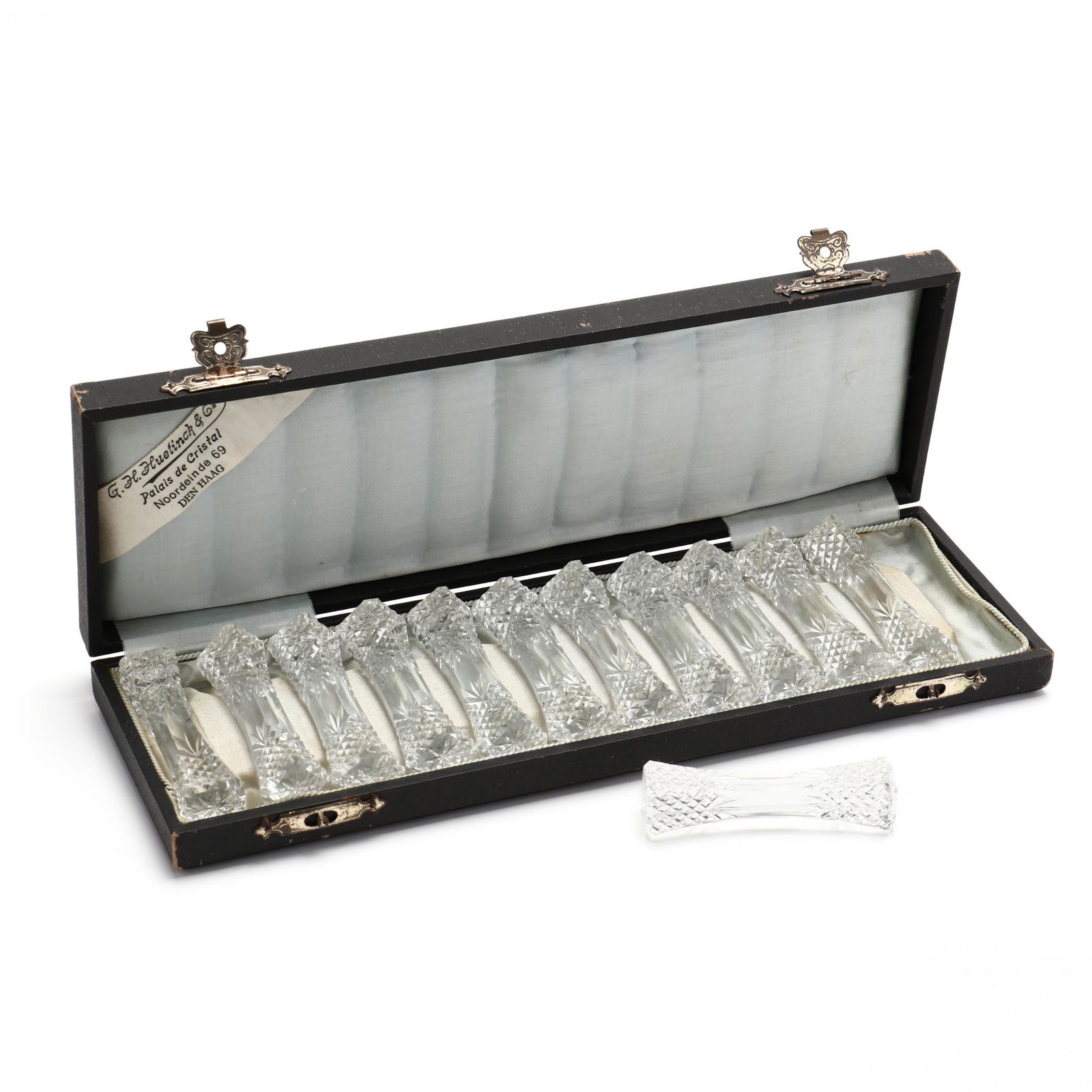 Cased Set of Twelve Cut Glass Knife Rests (1 of 5)