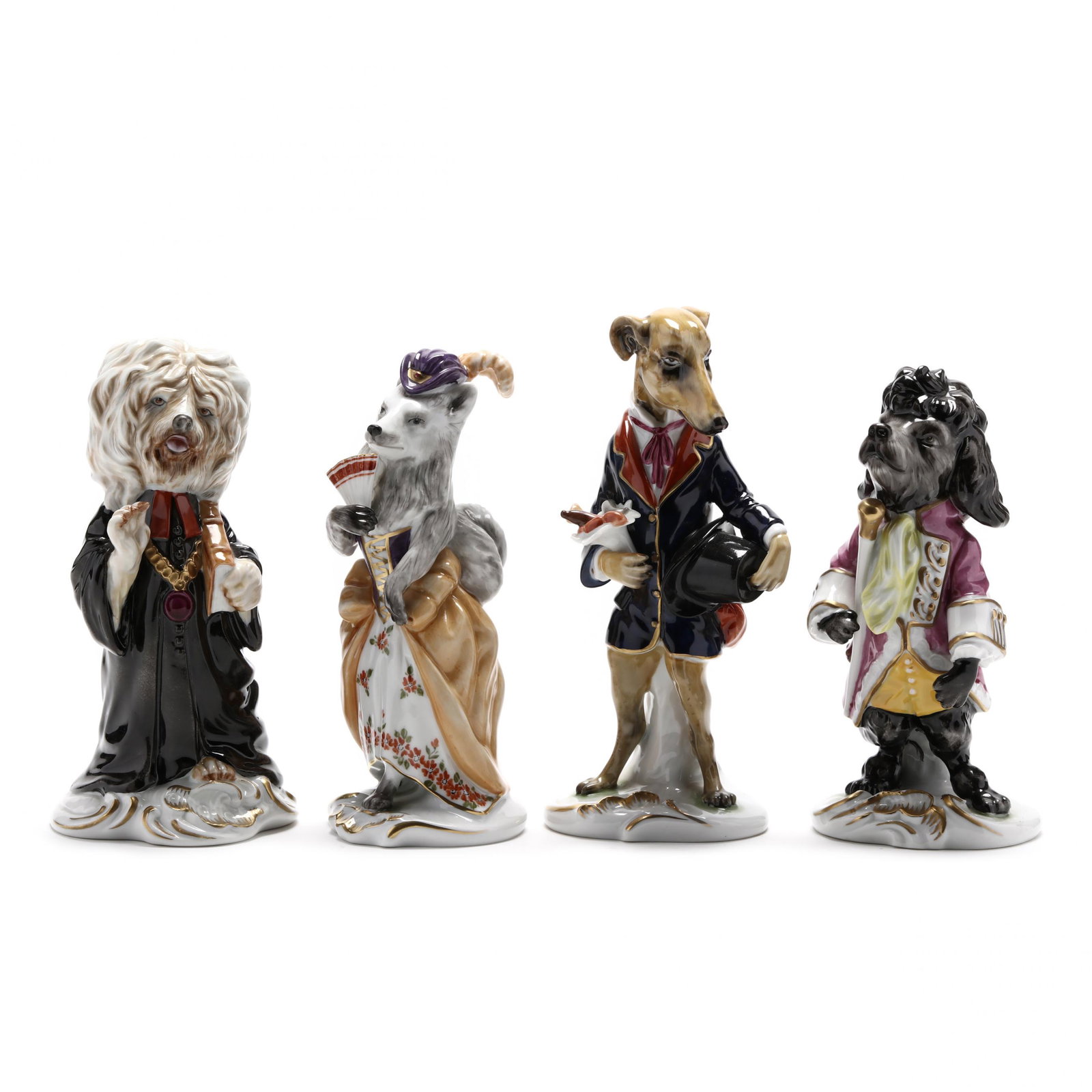 Four Unter Weisbach Porcelain Dog Figurines (1 of 4)