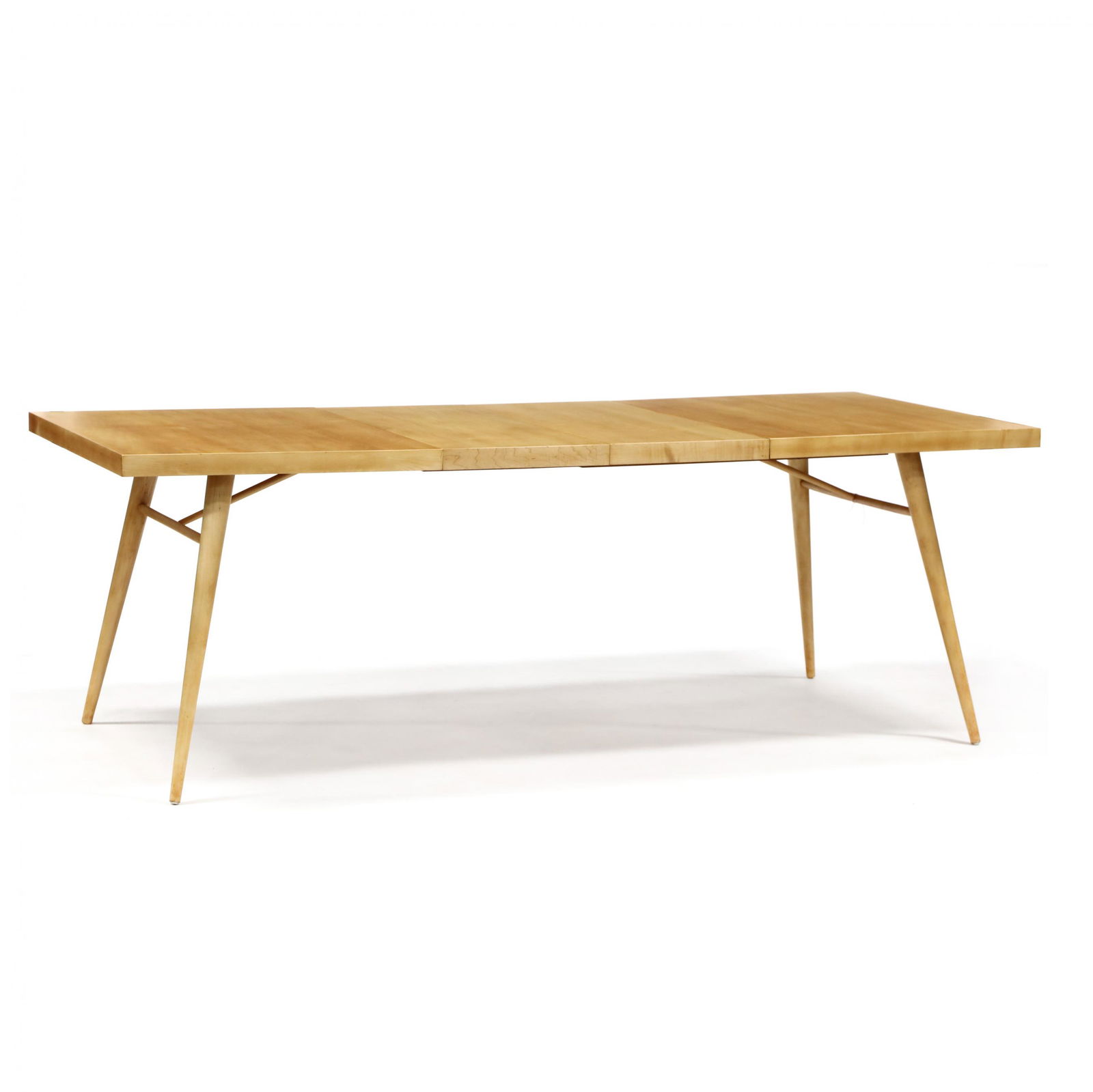 Paul McCobb (American, 1917-1969), Maple Dining Table: Paul McCobb (American, 1917-1969), Maple Dining Table1950s, for Planner Group, rectangular top with applied edge, with two leaves, splayed turned tapered legs, unmarked. 29 x 36 x 54 in., each leaf 15
