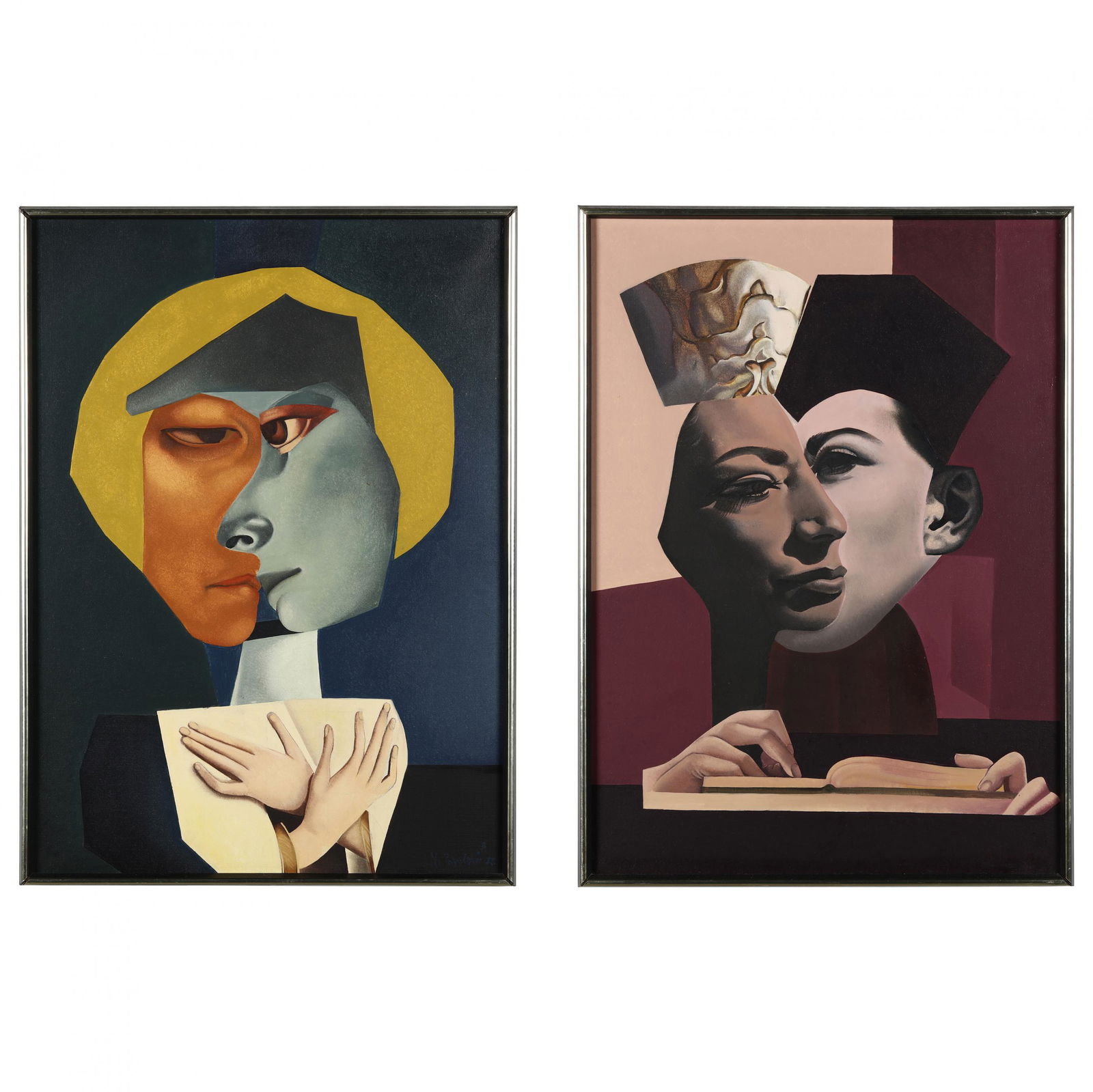NadeÅºda PrvuloviÄ‡ (Croatian, b. 1930), Two Portraits (1 of 8)