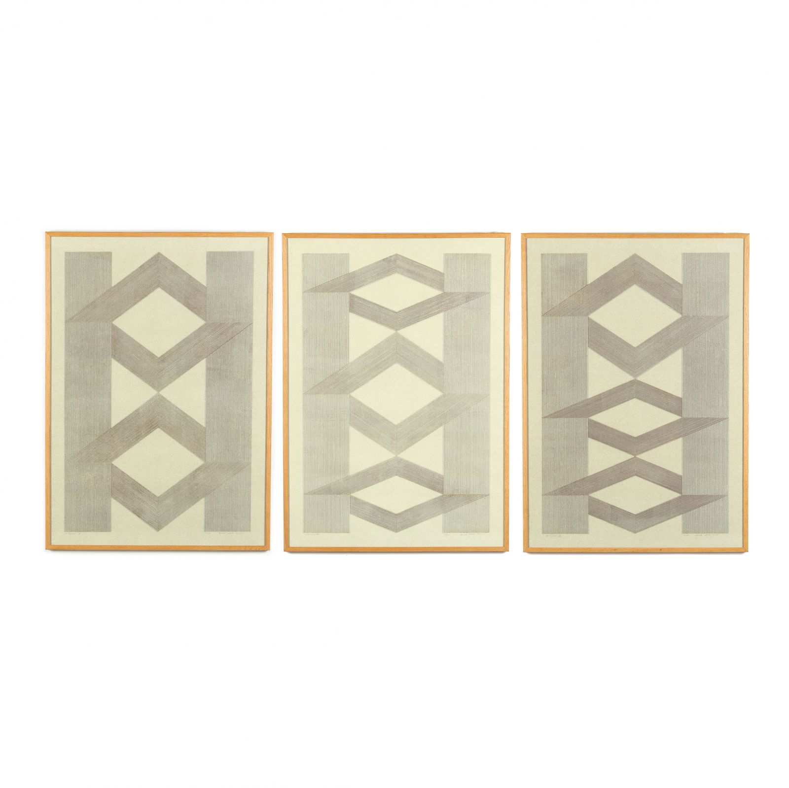 Bong Tae Kim (Korean, b.1937), Three Aquatint Etchings (1 of 10)