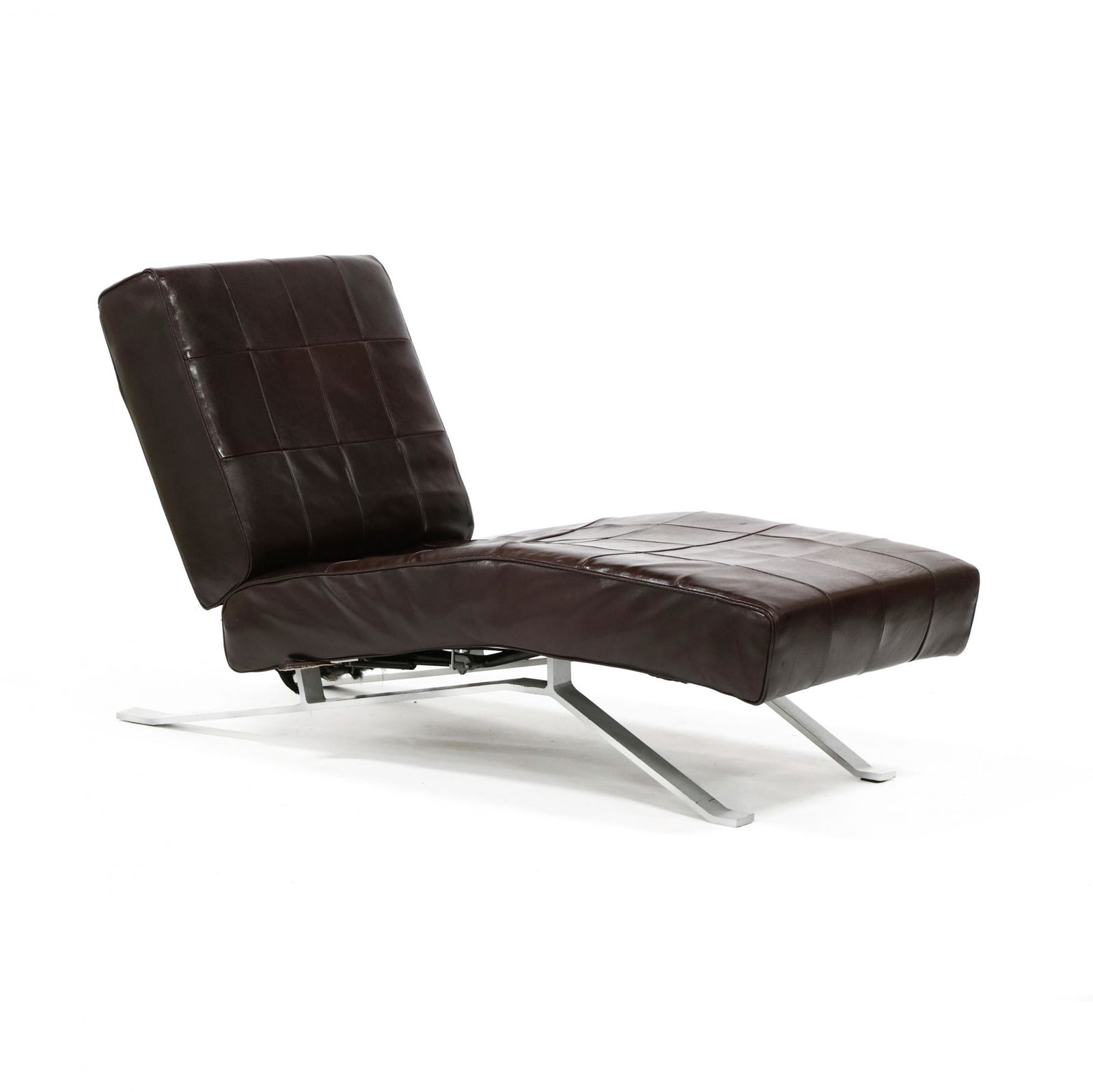 Modern Leather and Steel Chaise Lounge (1 of 5)
