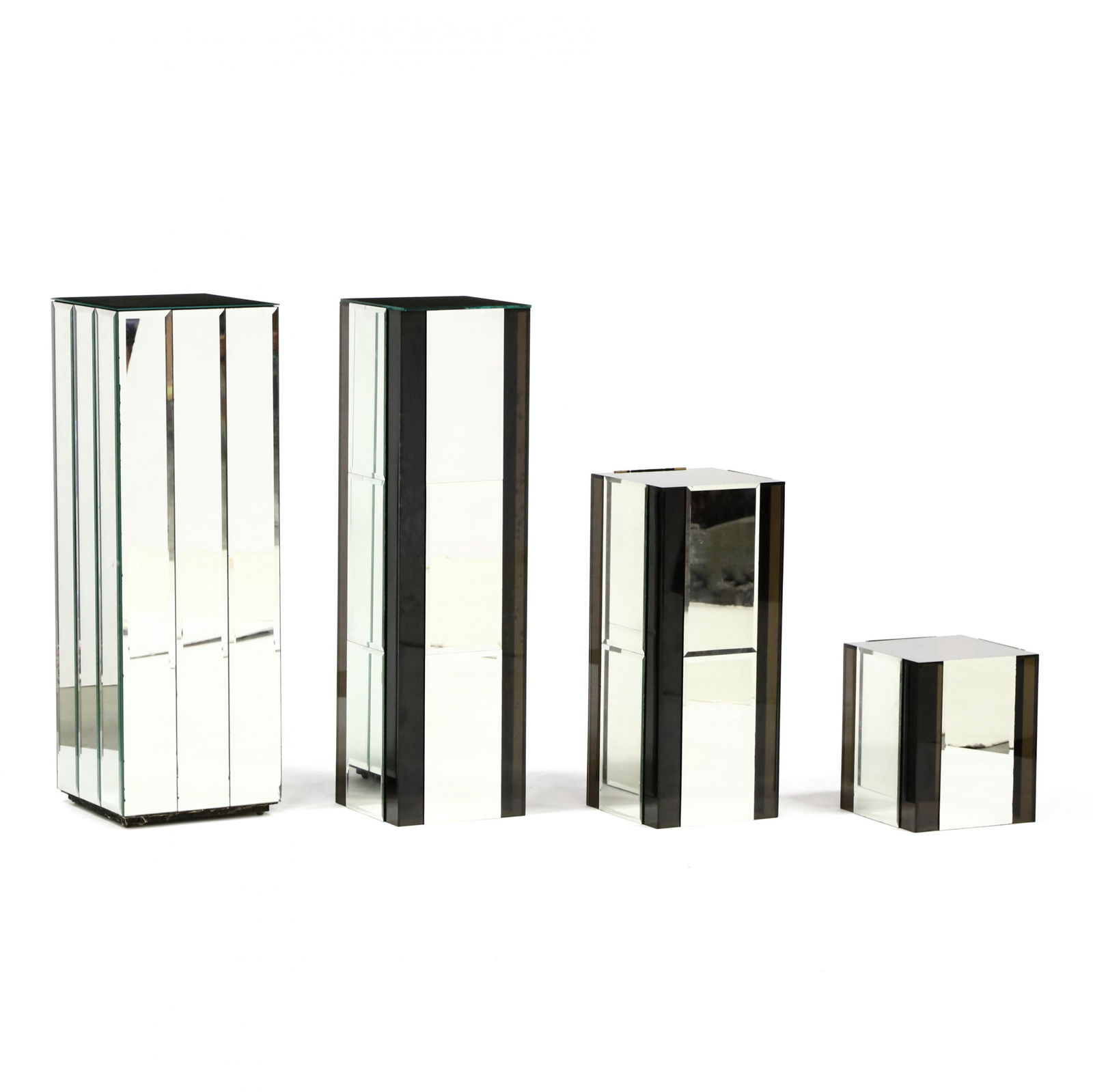Four Modern Mirrored Pedestals (1 of 4)