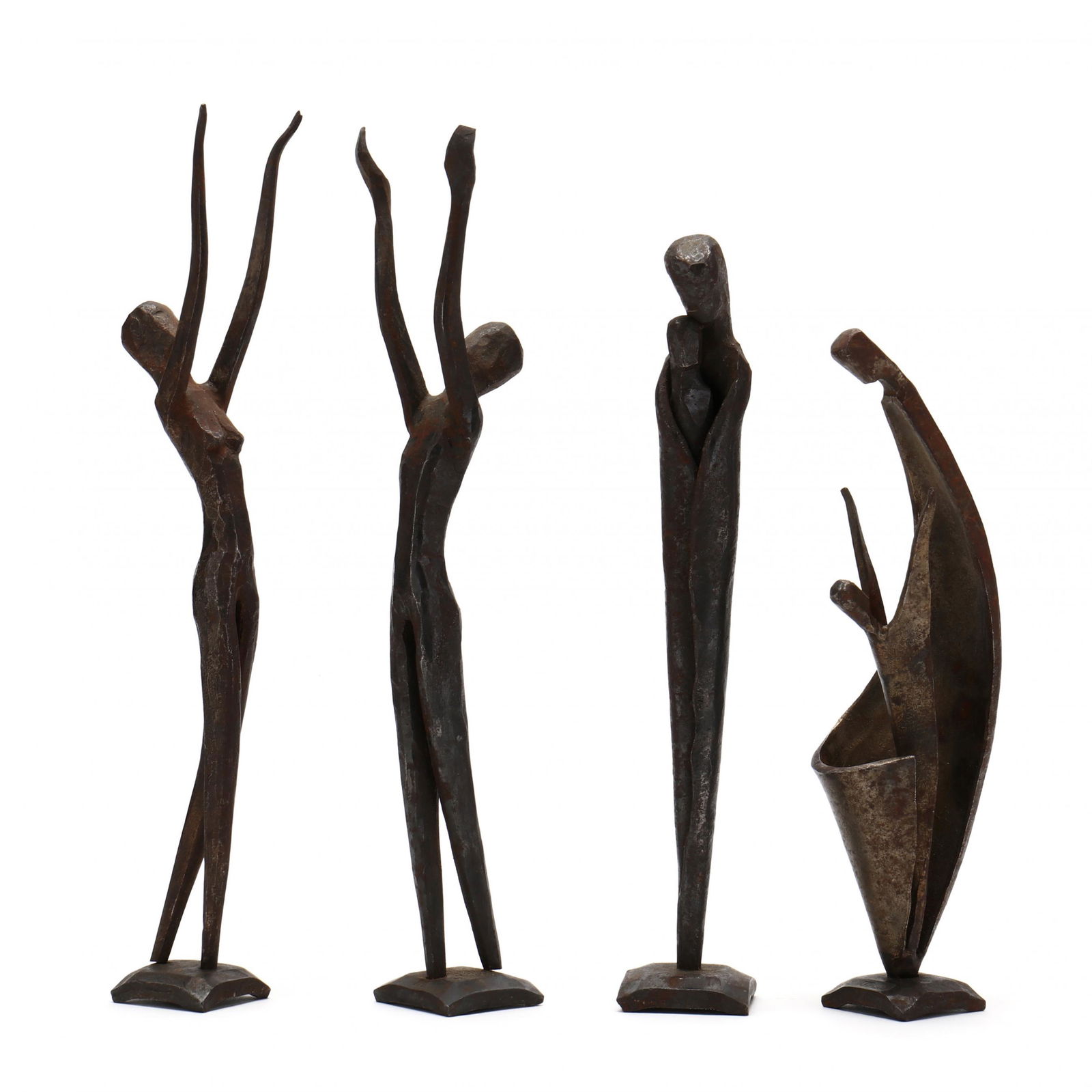 Four Signed Abstract Figural Iron Table Sculptures (1 of 9)