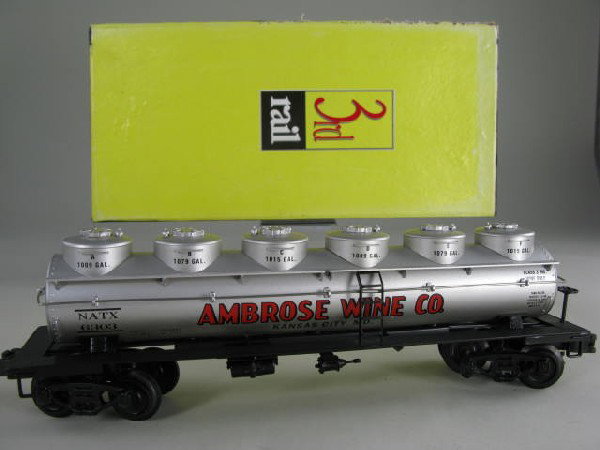 Sunset Models, 3rd Rail Brass "O" Scale 6 Dome: Sunset Models, 3rd Rail Brass ""O"" Scale 6 Dome Ambrose Wine Co. Car OB