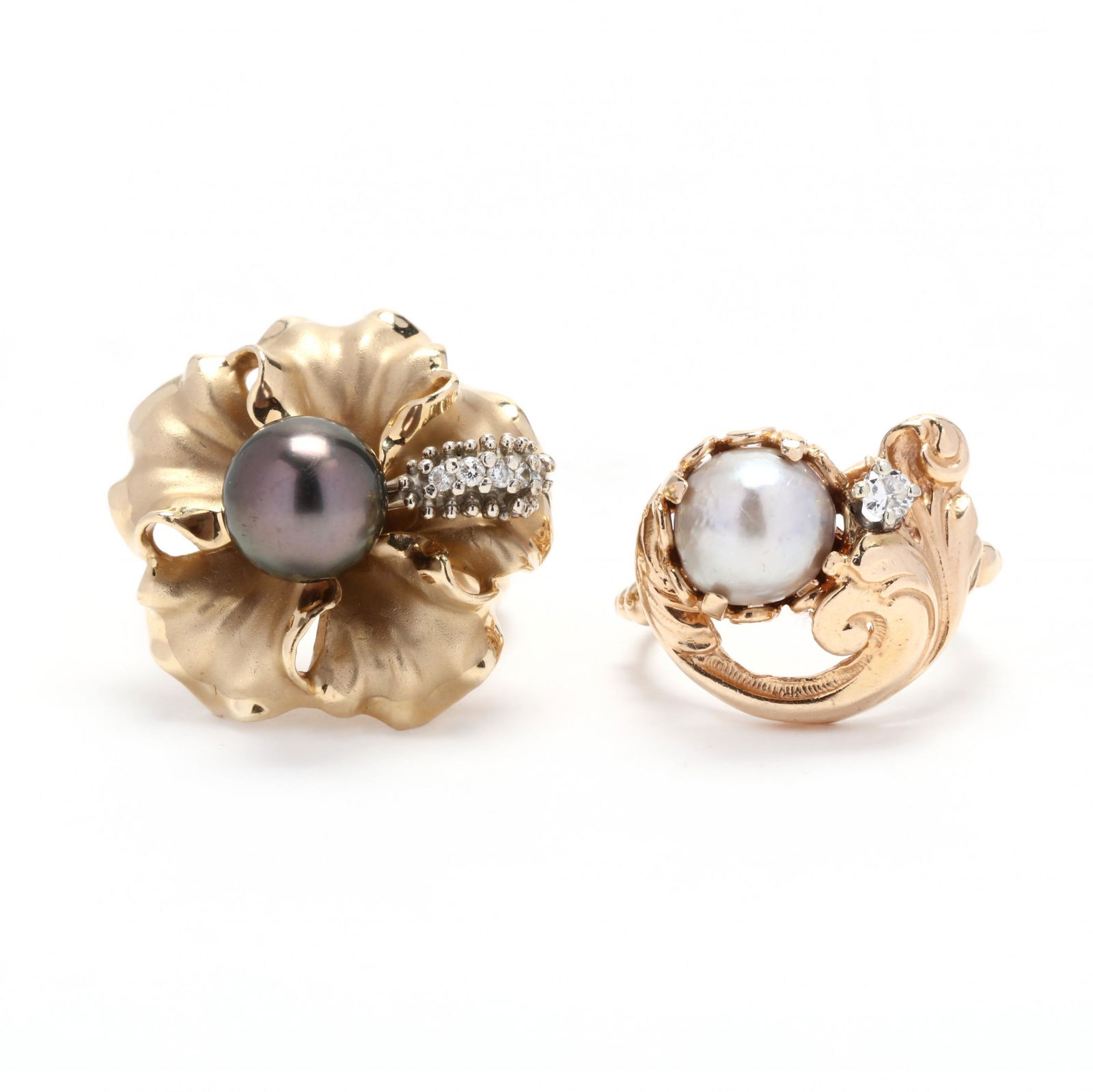 Two Gold and Pearl Rings (1 of 6)
