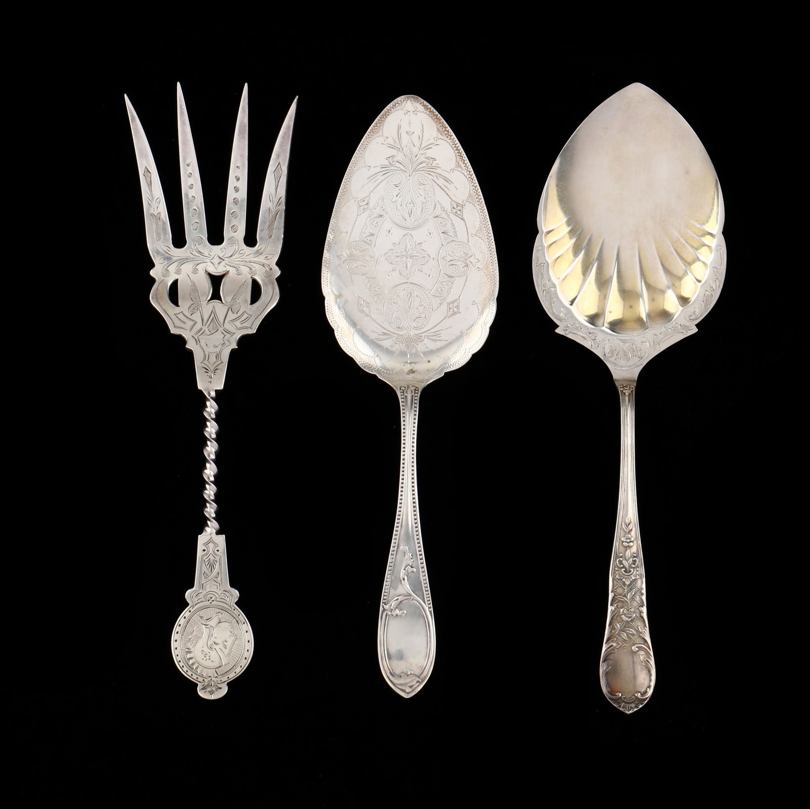 Three 19th Century Silver Servers (1 of 5)