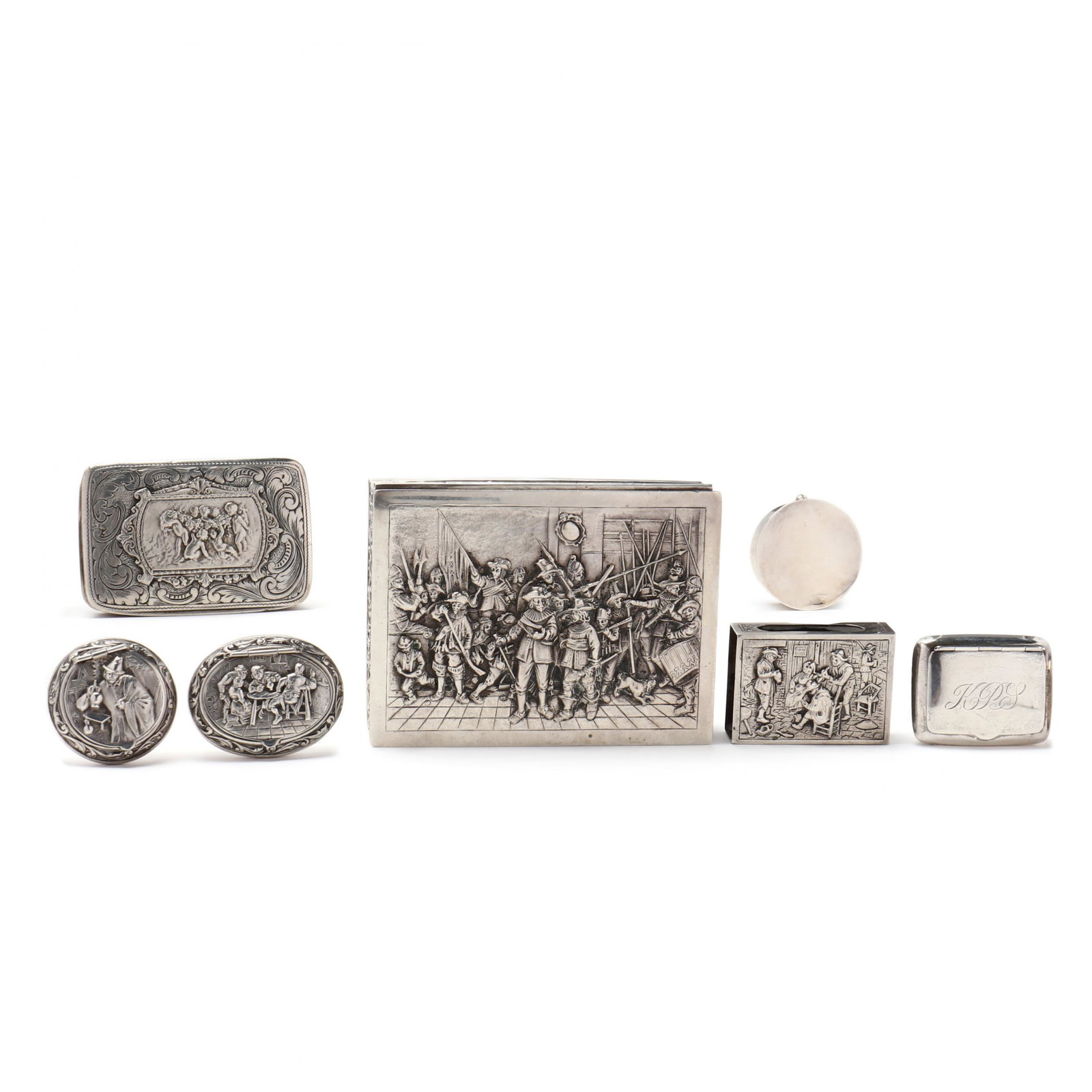 Continental Silver Figural RepoussÃ© Decorated Boxes (1 of 10)