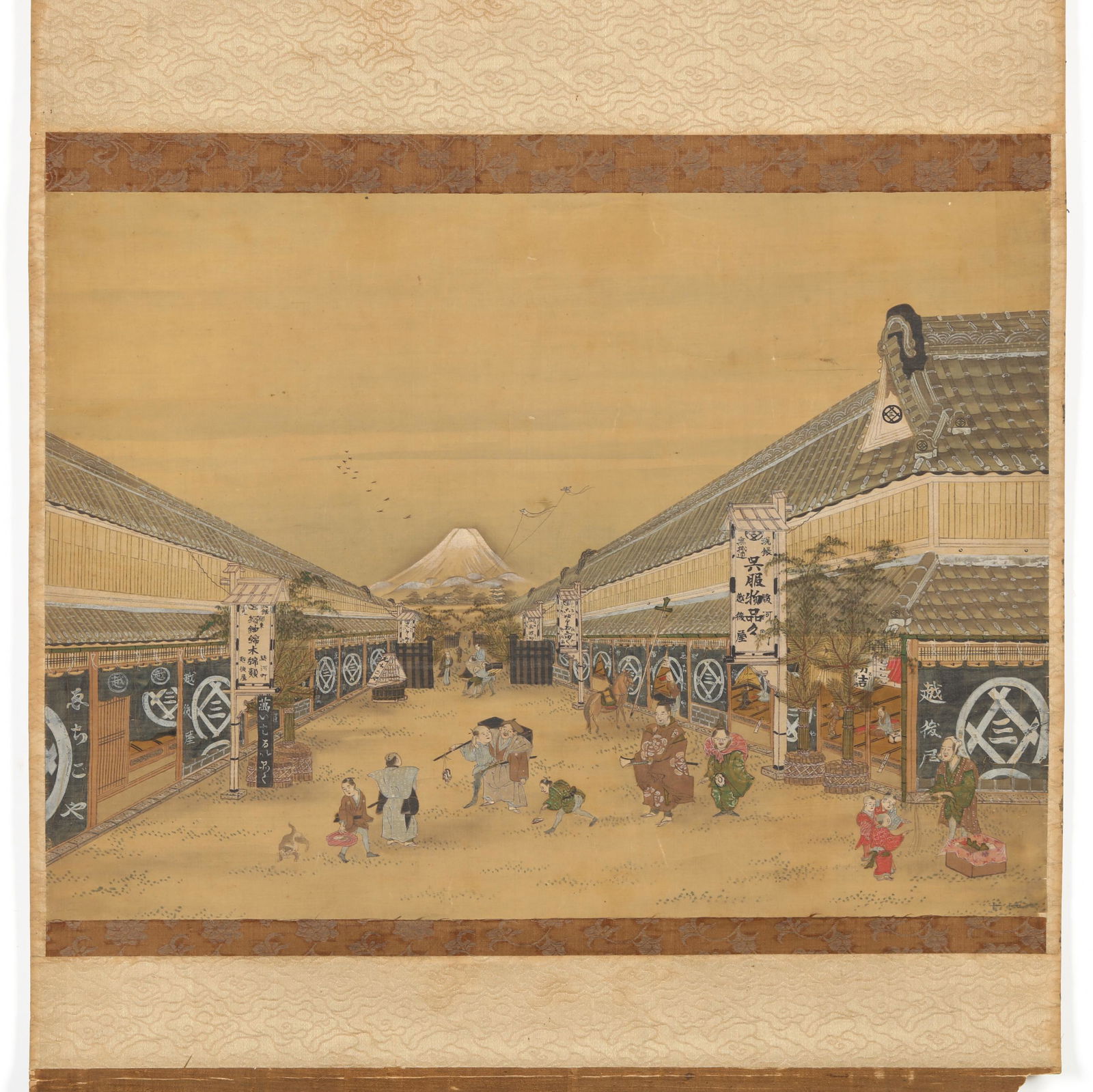 A Japanese Hanging Scroll Painting of Surugu Cho (1 of 3)