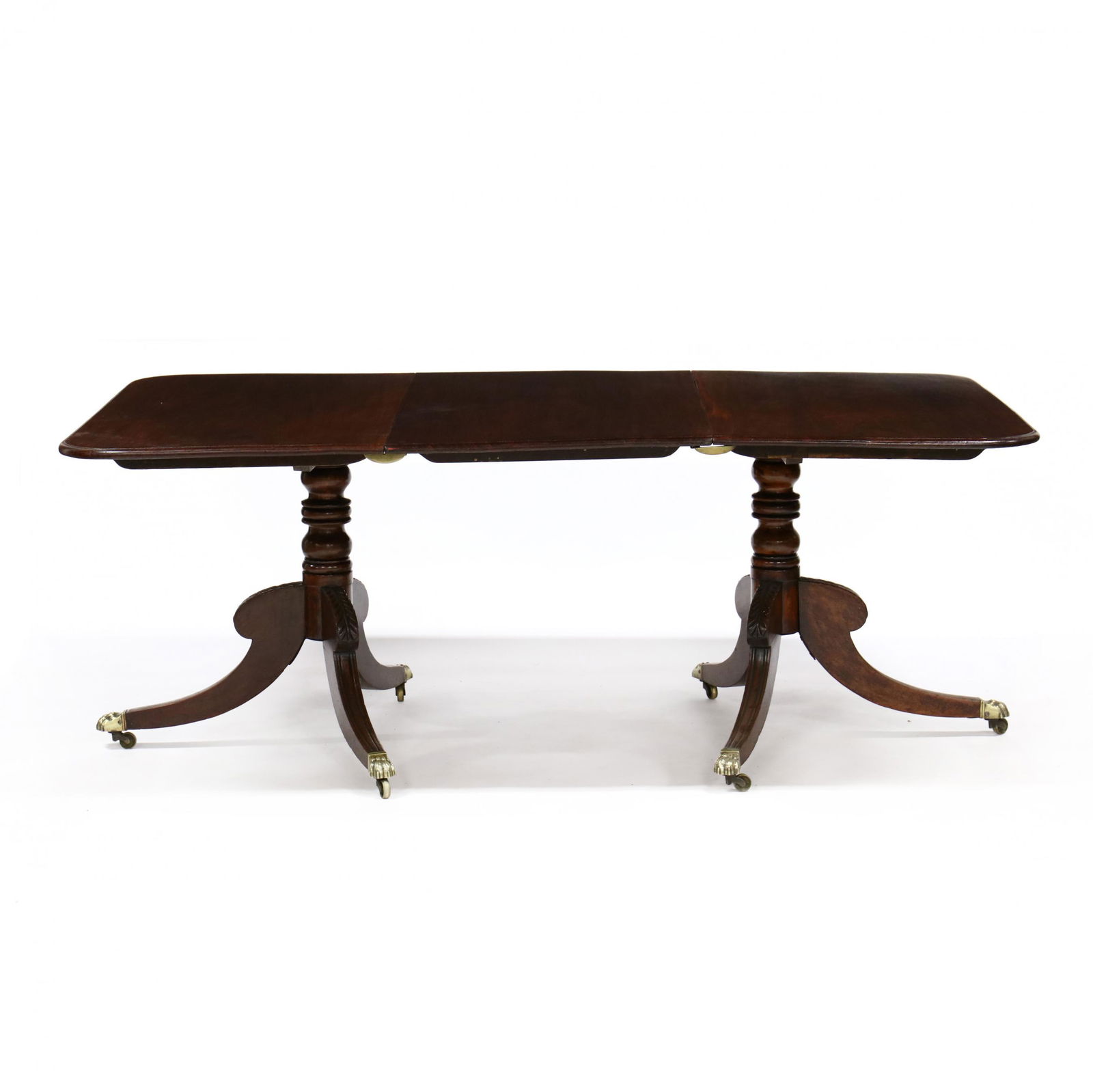 Antique English Mahogany Double Pedestal Dining Table (1 of 5)