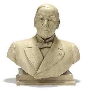 Robert Aitken (American, 1878-1949), Sculpture Bust of: Robert Aitken (American, 1878-1949), Sculpture Bust of President William McKinleyearly 20th century, cast plaster with painted finish, with incised signature to reverse. After President McKinley (Amer