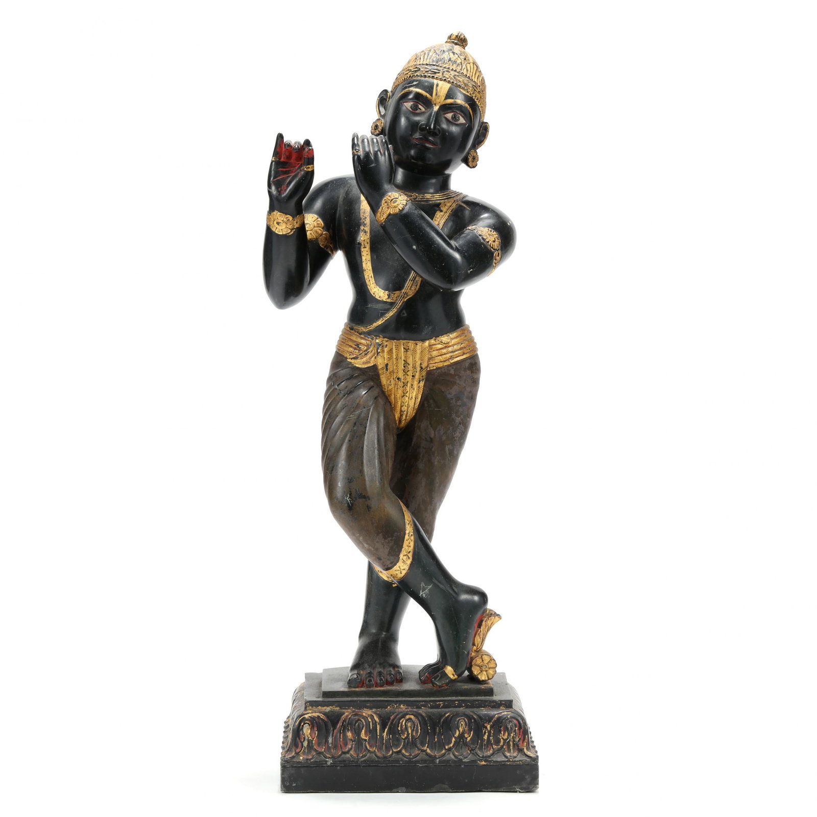 A Large Indian Carved Black Stone Krishna Sculpture (1 of 5)