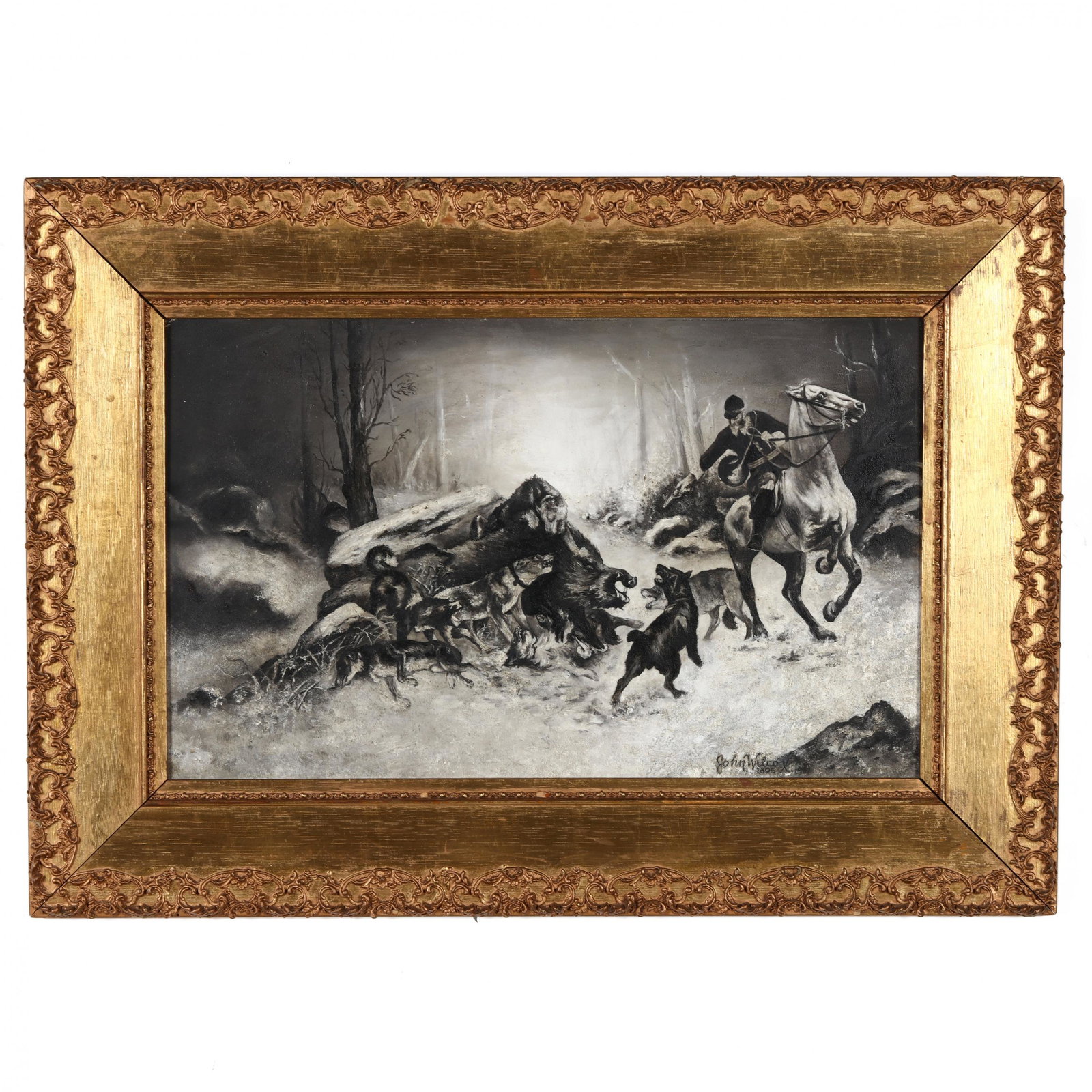 John Wilcox (American, 19th century), A Wild Boar Hunt (1 of 4)