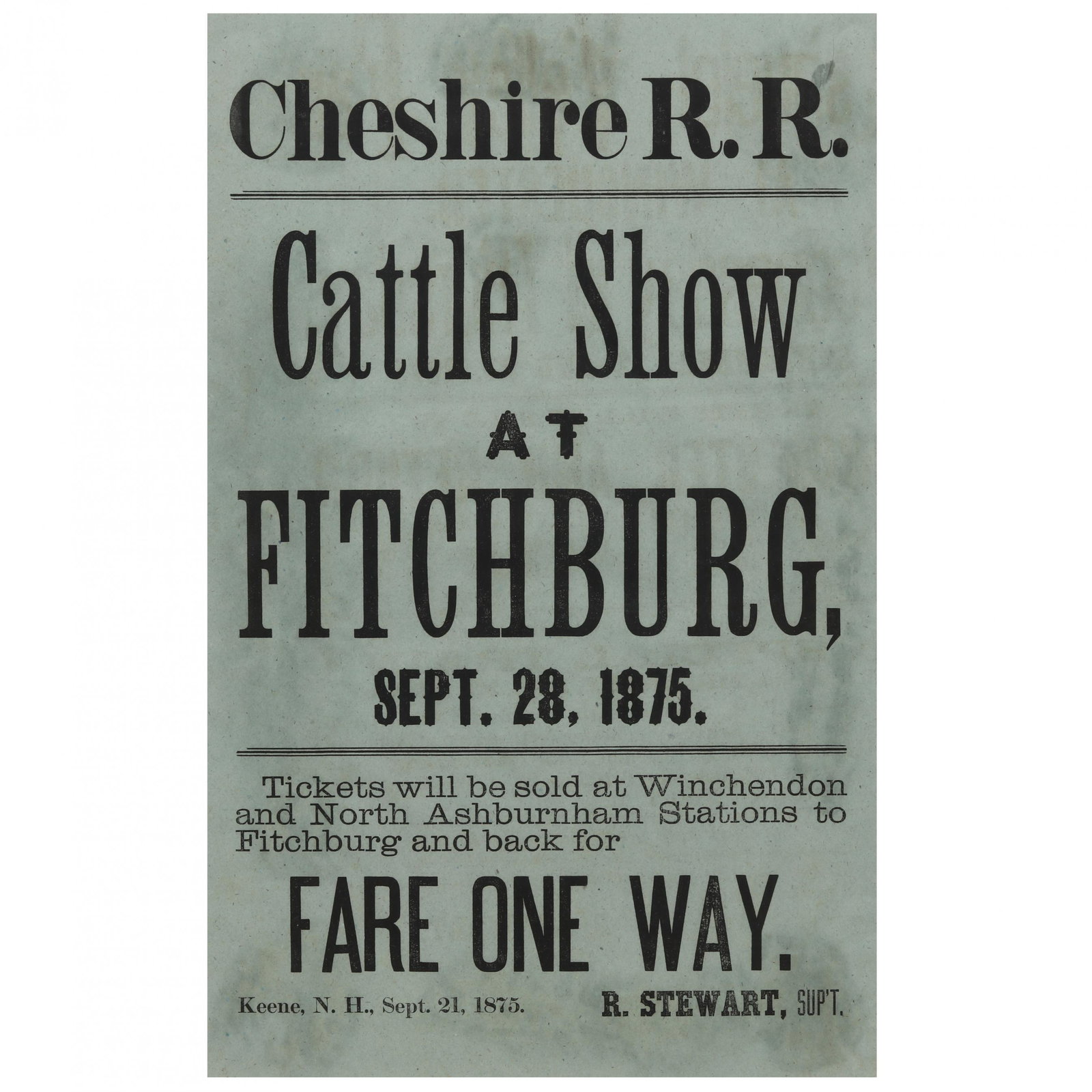 19th Century Broadside for New England Cattle Show (1 of 3)