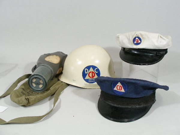 Group of Seven Vintage Civil Defense Articles,
