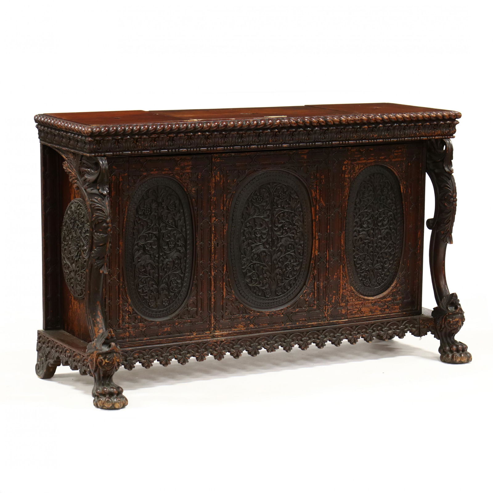 Antique Anglo-Indian Carved Sideboard (1 of 10)