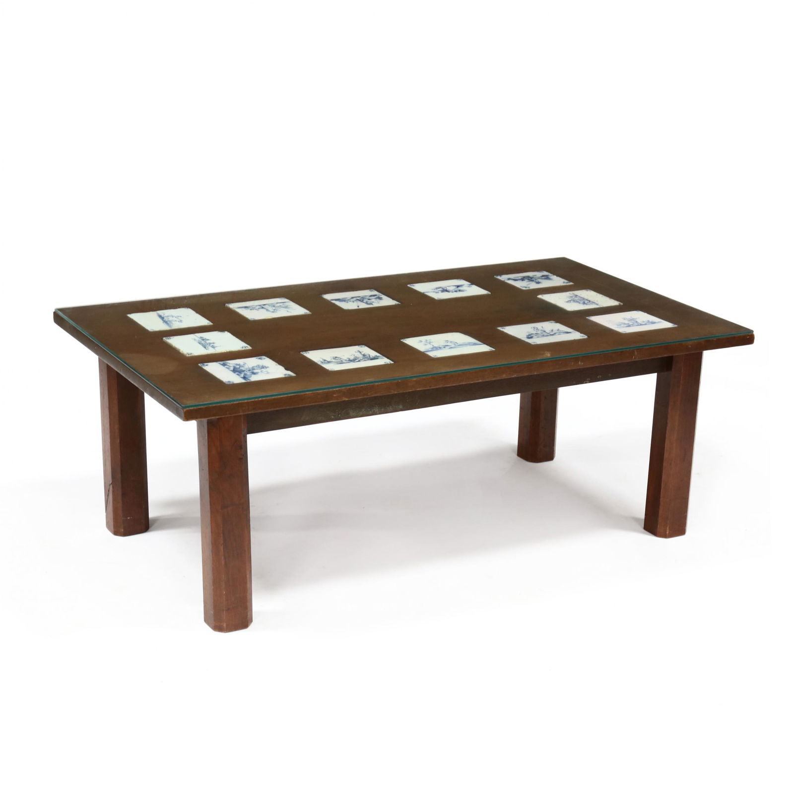 Custom Coffee Table with Antique Delft Tile Top (1 of 5)