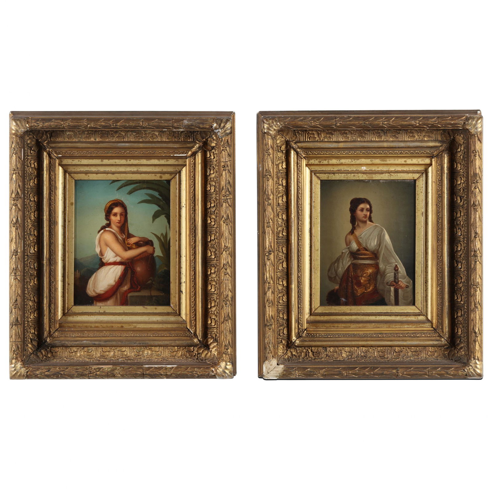 Two Antique Continental School Figural Paintings (1 of 6)