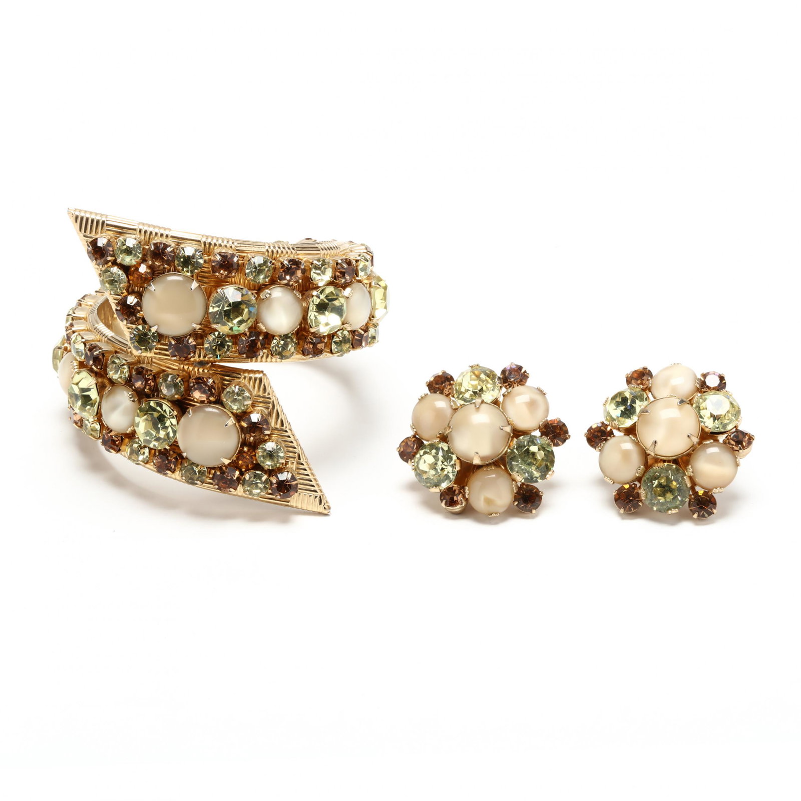 Vintage Costume Bracelet and Earrings, Vendome (1 of 5)