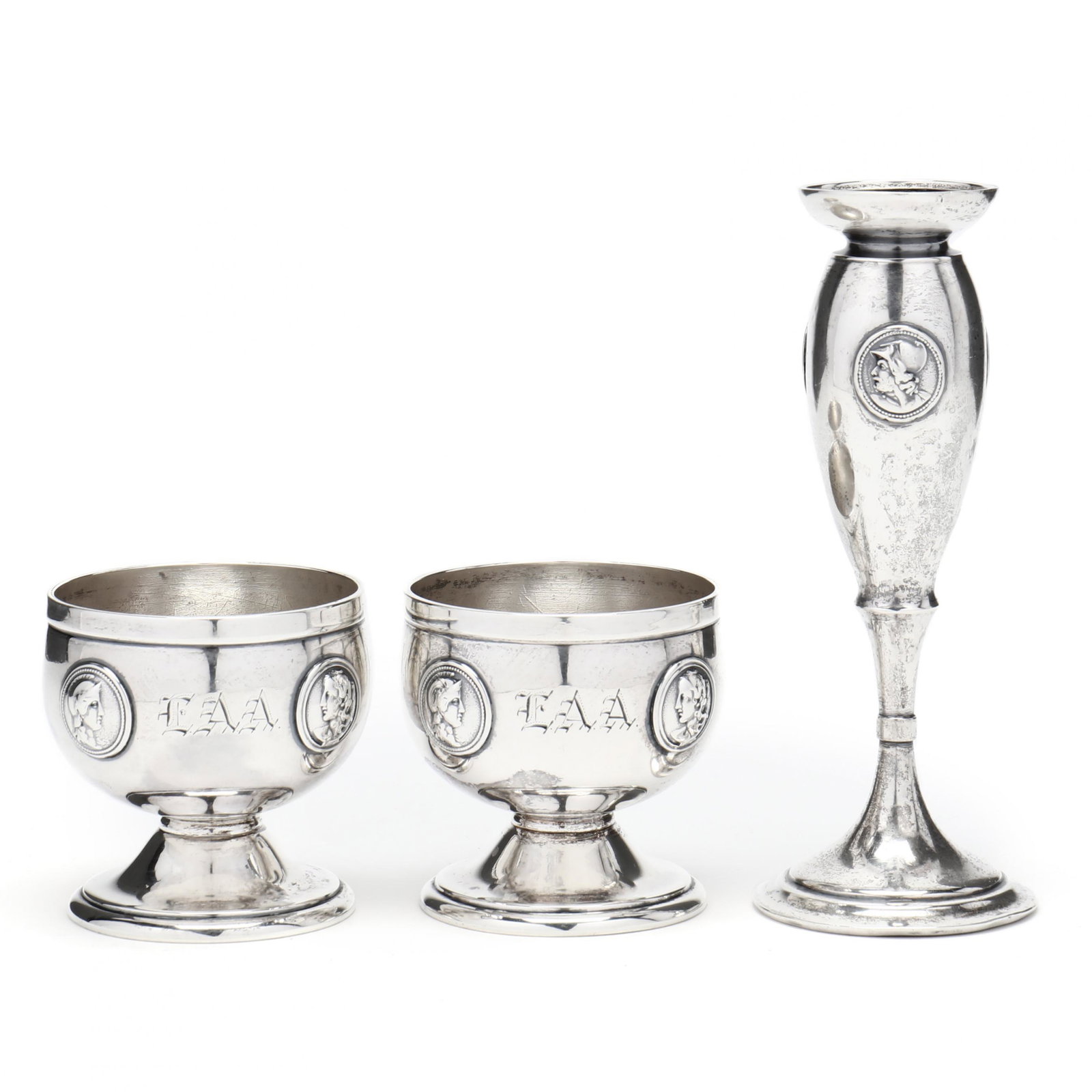 Three Gorham Coin Silver Medallion Table Articles (1 of 7)