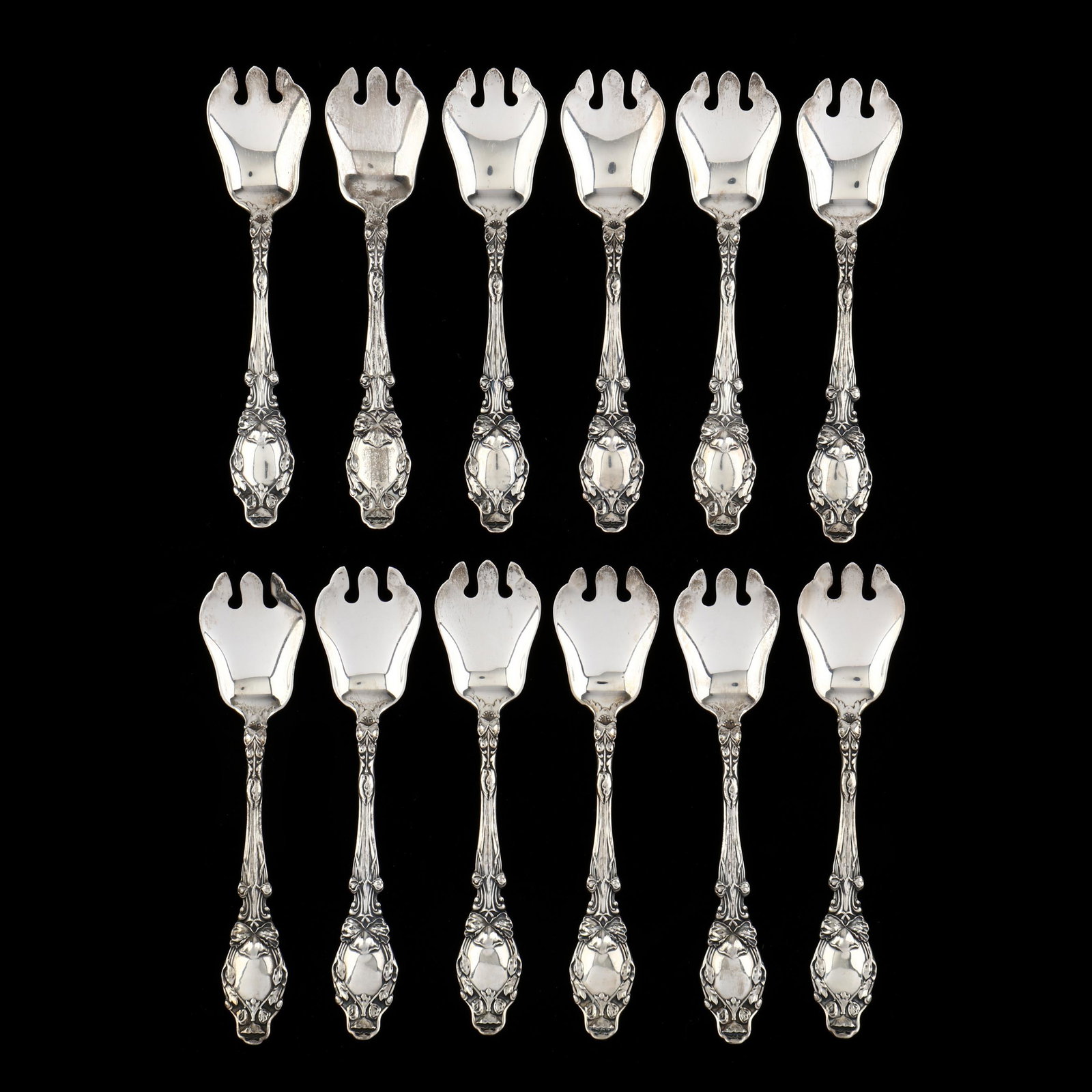 Twelve Gorham  Virginiana  Sterling Silver Ice Cream (1 of 3)