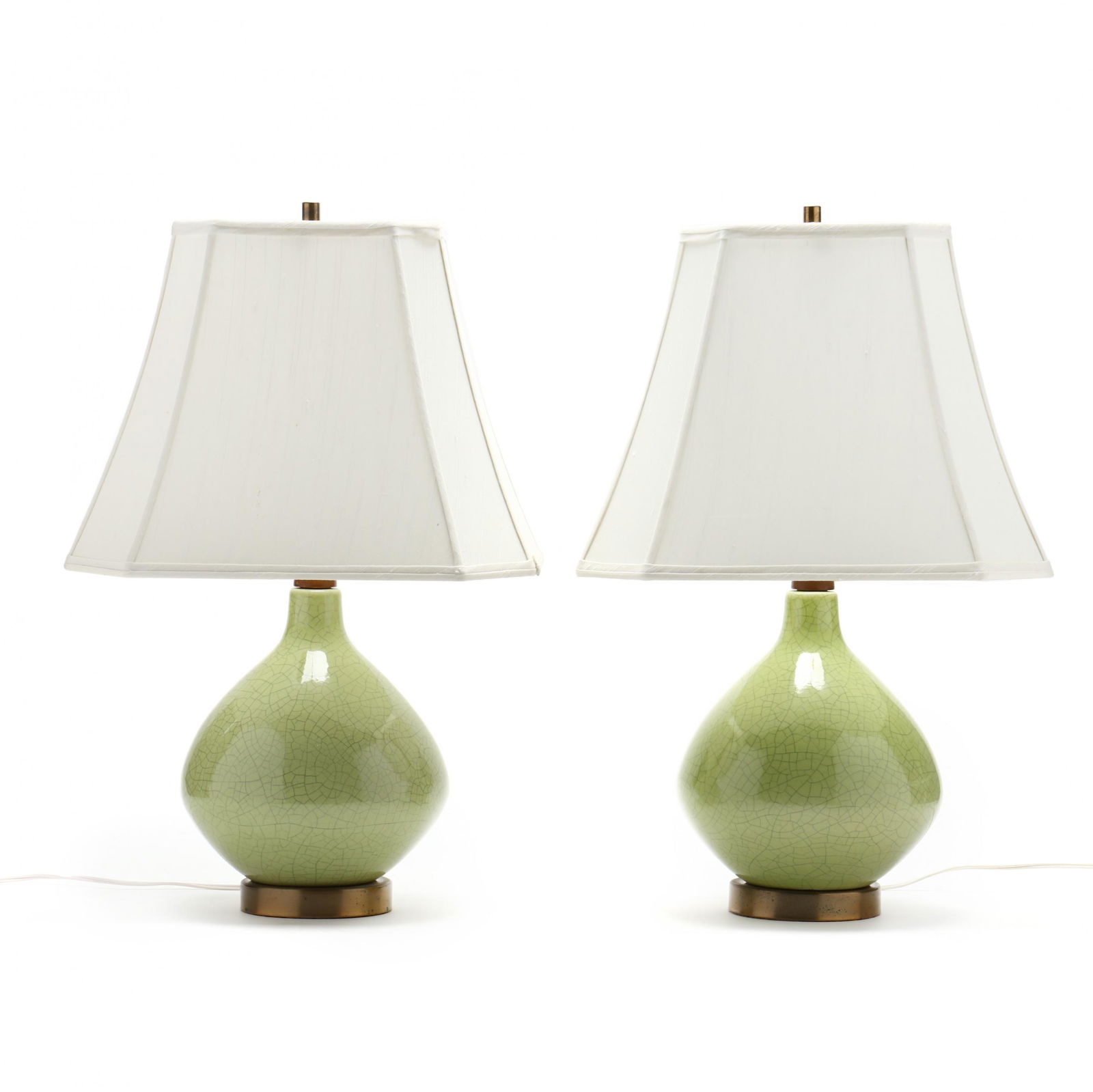 Pair of Mid Century Crackle Glazed Table Lamps (1 of 6)