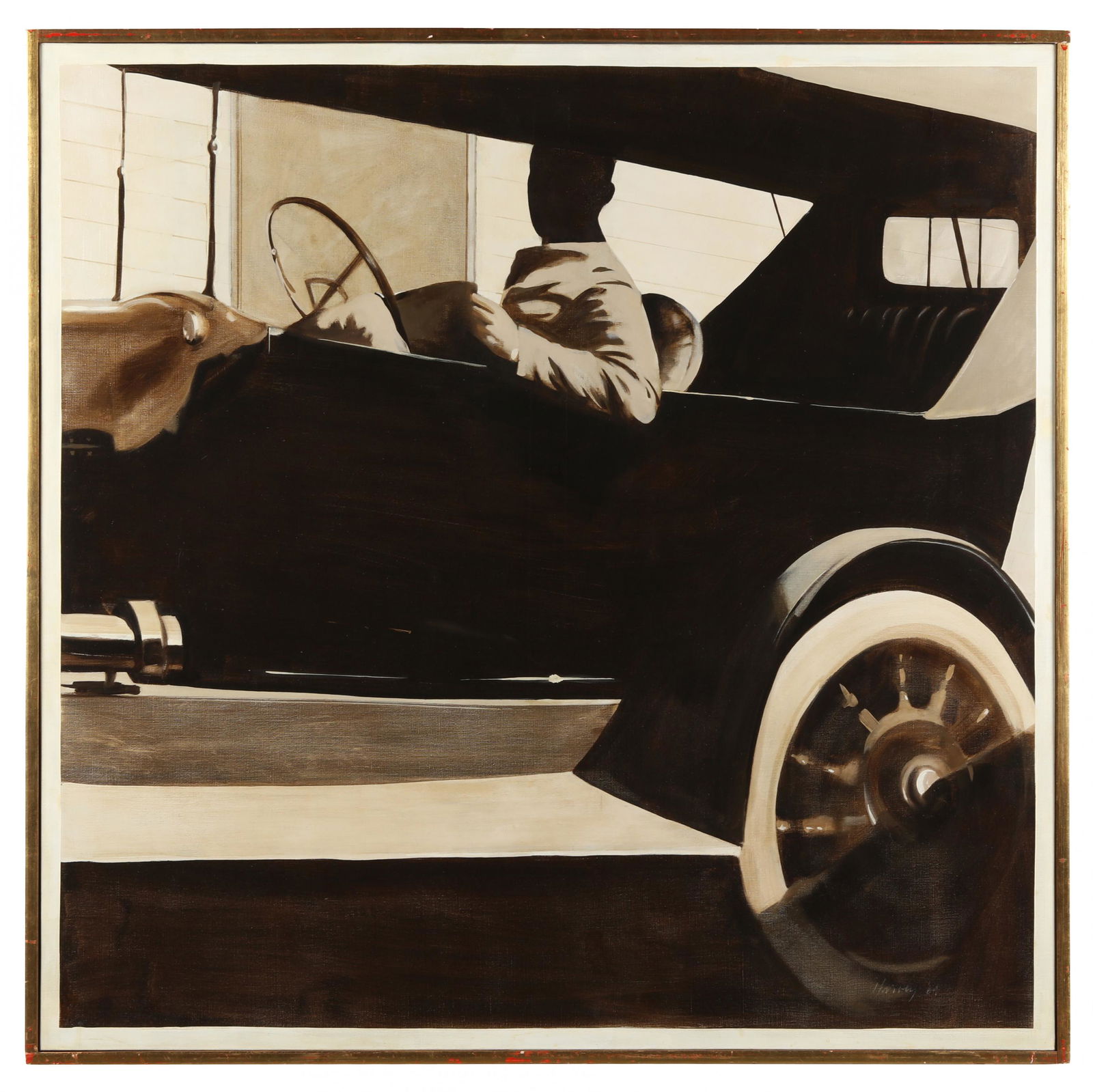 Robert Harvey (American), Brother Home on Leave: Robert Harvey (American), Brother Home on Leaveoil on canvas, signed and dated at lower right "Harvey '64," retaining a paper exhibition label on the verso with artist's name, title, and indicating th