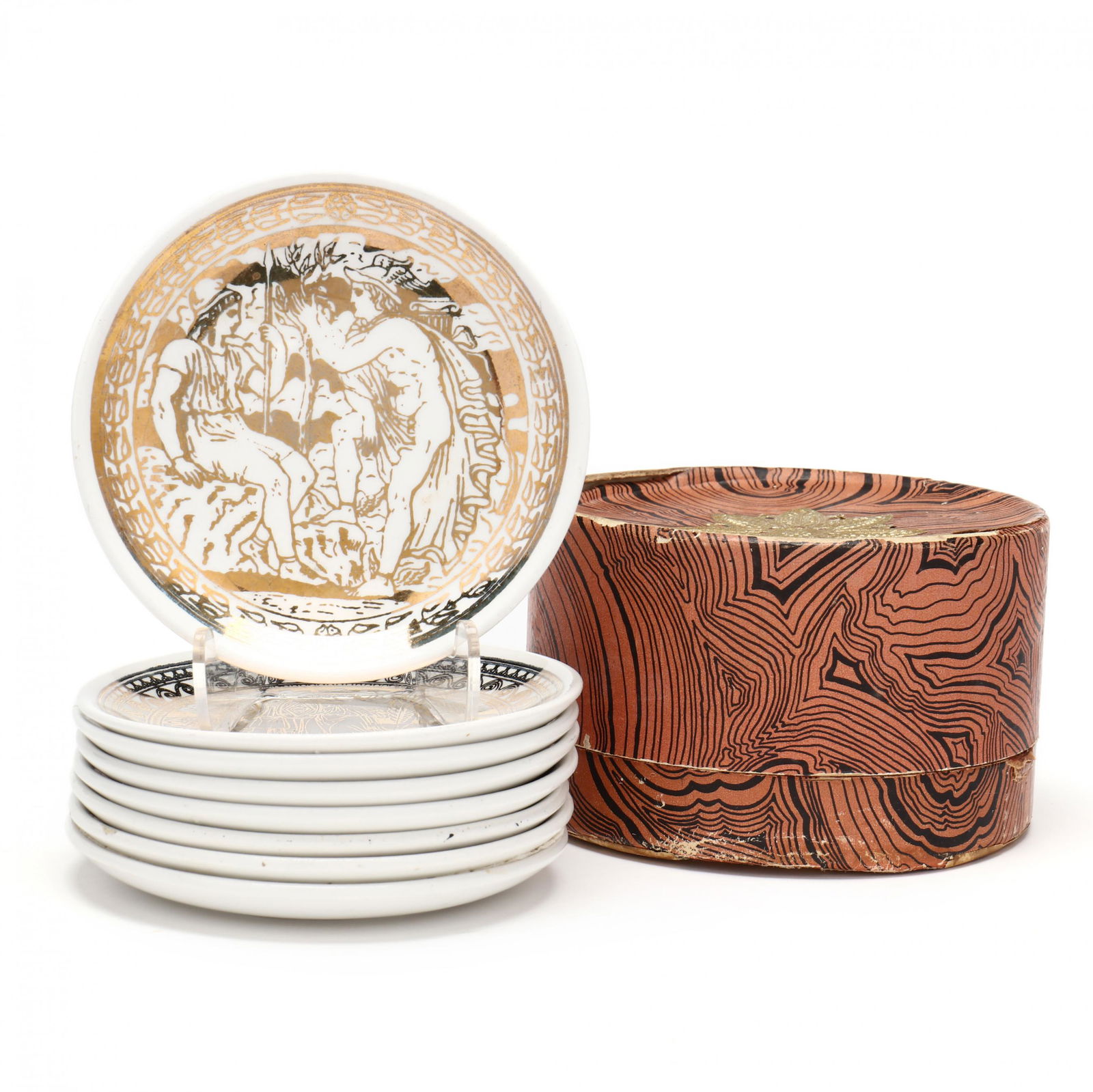 Pierro Fornasetti  Mitologia  Gilt Porcelain Coasters (1 of 10)