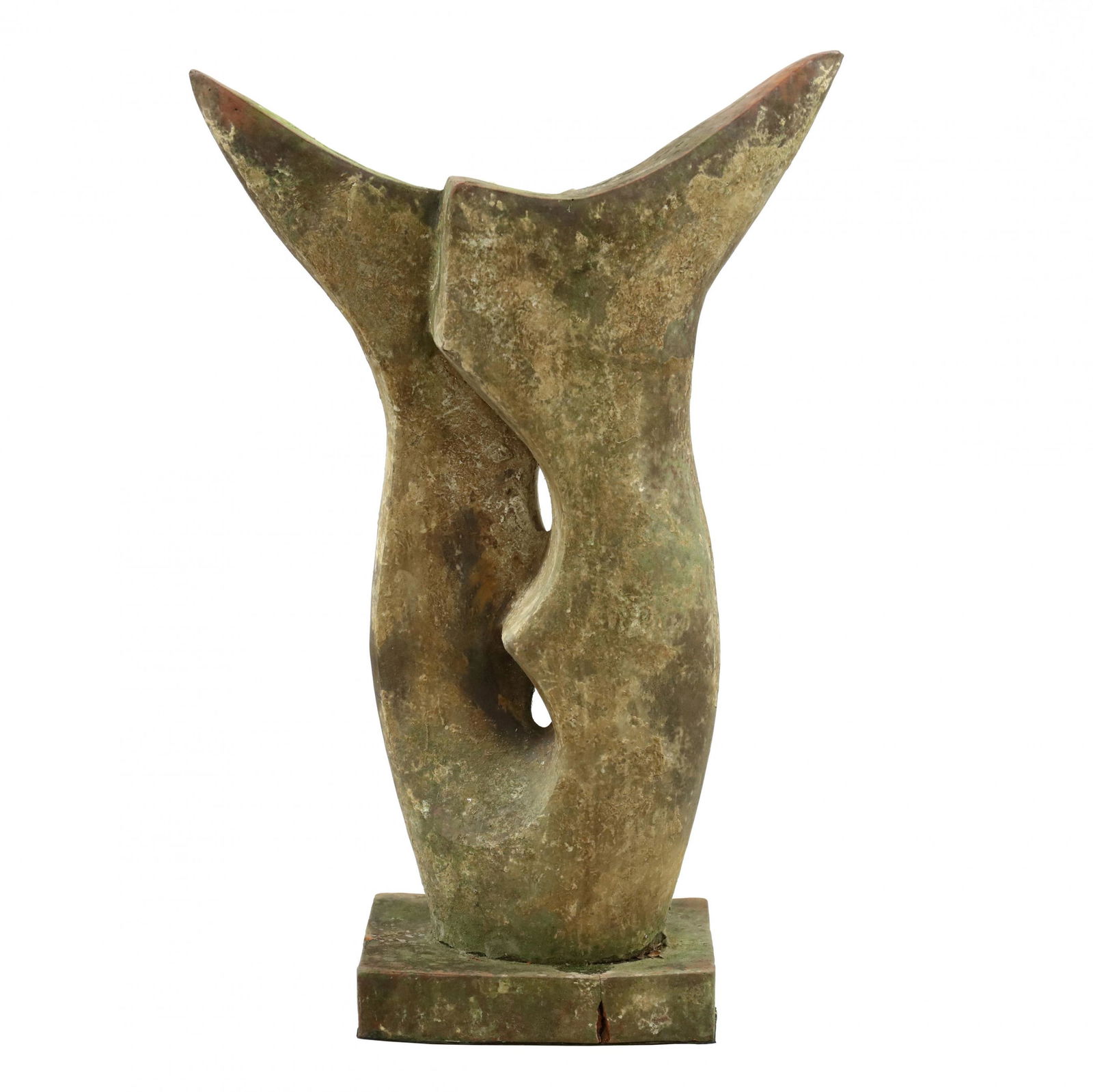 Abstract Terracotta Garden Sculpture on Stand (1 of 5)