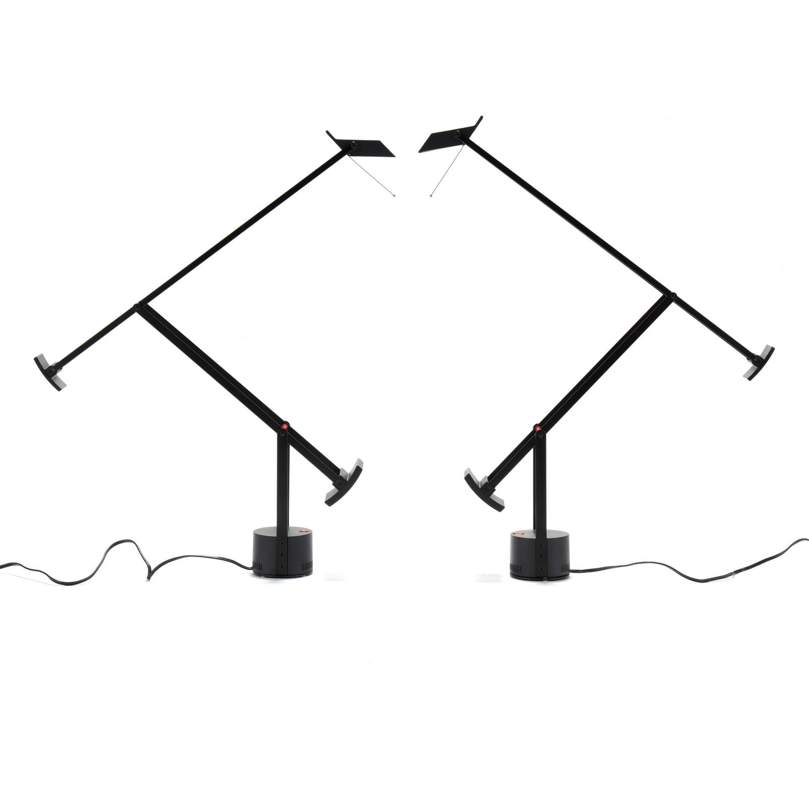 Richard Sapper (German, b.1932), Pair of Tizio Lamps: Richard Sapper (German, b.1932), Pair of Tizio LampsItaly, for Artemide, painted polycarbonate with aluminum head, adjustable counterbalanced arms and head, marked to underside. 45 in. vertical maximu