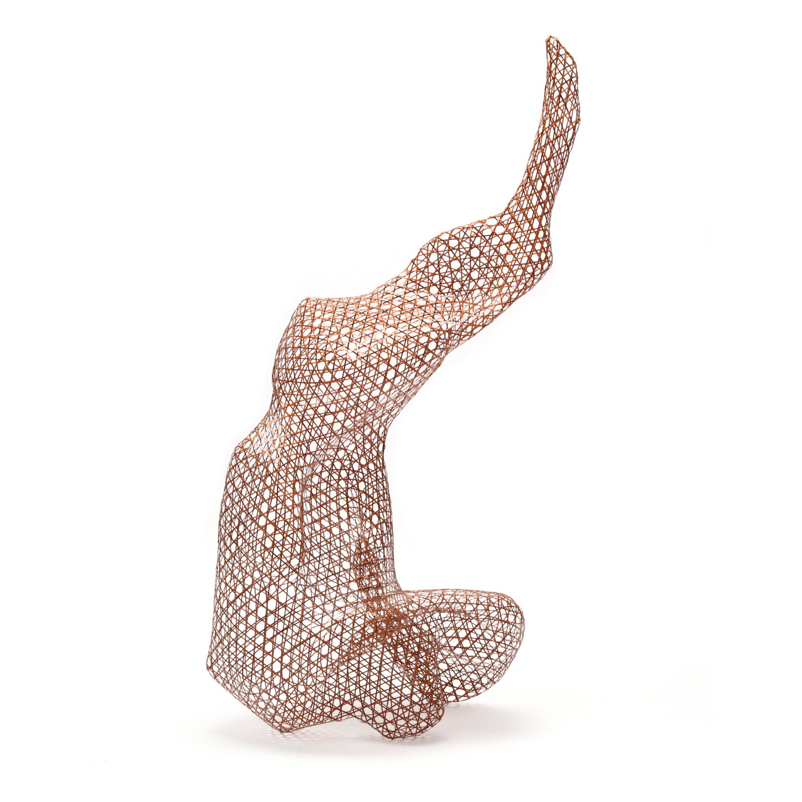 Morigami Jin (Japanese, b. 1955), Flight: Morigami Jin (Japanese, b. 1955), FlightHeisei era (1989-2019), Madake bamboo and rattan, comes together with box inscribed to interior by artist together with orange cloth impressed with artist's red