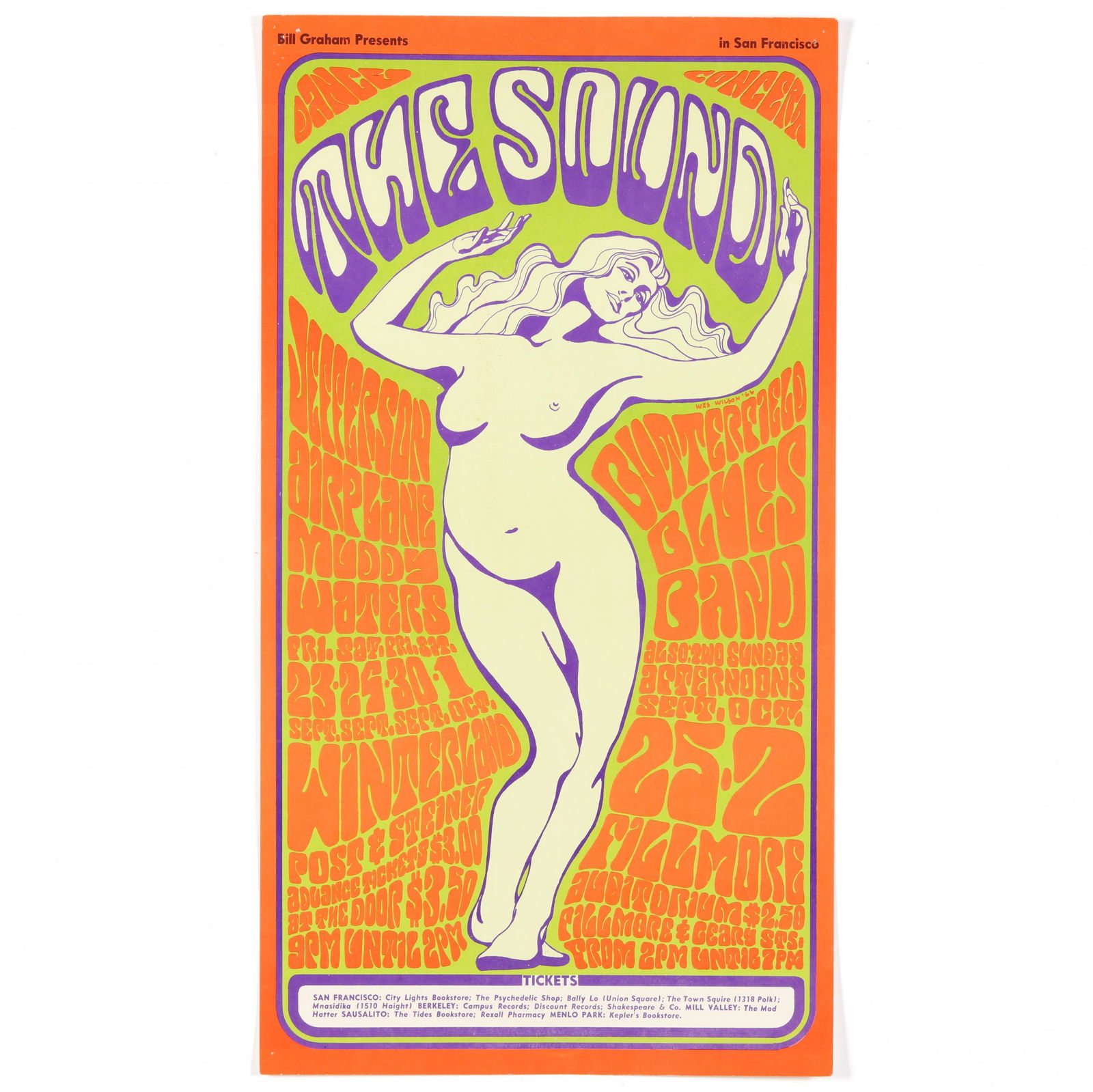 Jefferson Airplane "The Sound" Vintage Concert Poster (1 of 4)