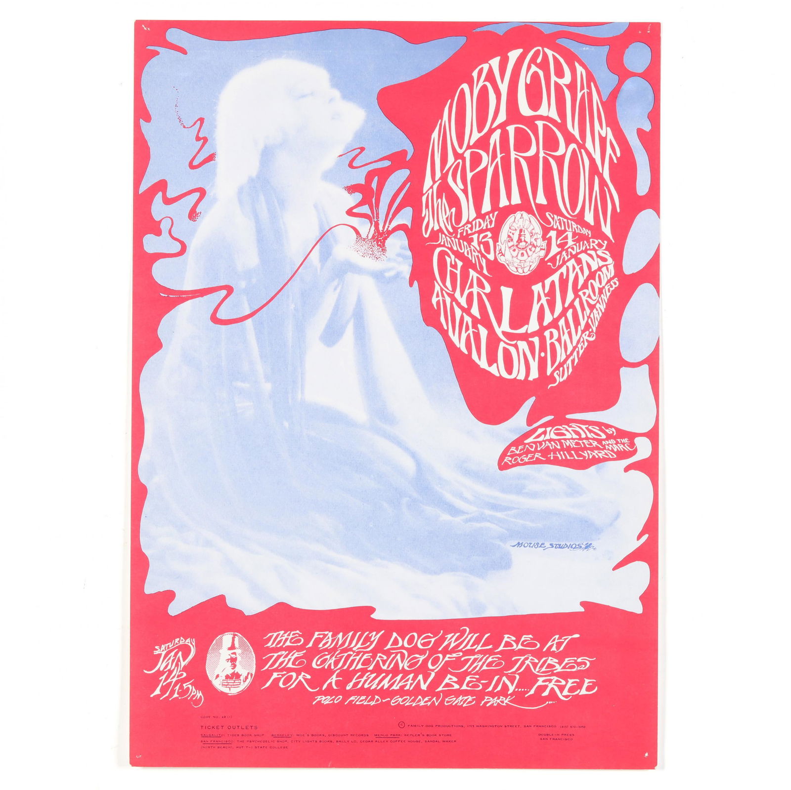 Vintage Moby Grape "Movie Star" Concert Poster (FD-43): Vintage Moby Grape "Movie Star" Concert Poster (FD-43)FD-43, 1967, Moby Grape, the Charlatans, and Sparrow, type one original poster printing, denoted by the "Double H Press" printed below the Family