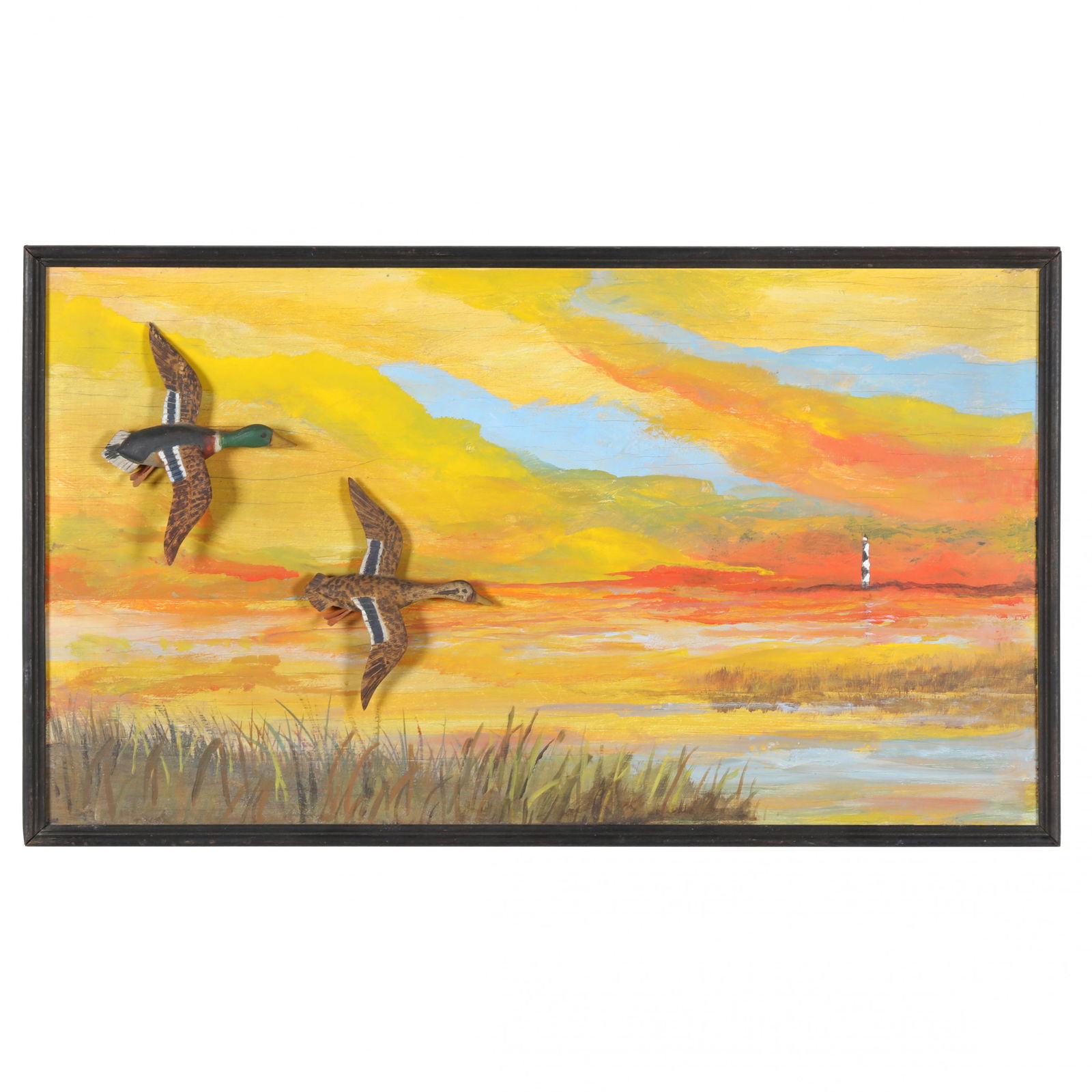 Mixed Media Painting of a Harkers Island Sunset (1 of 5)