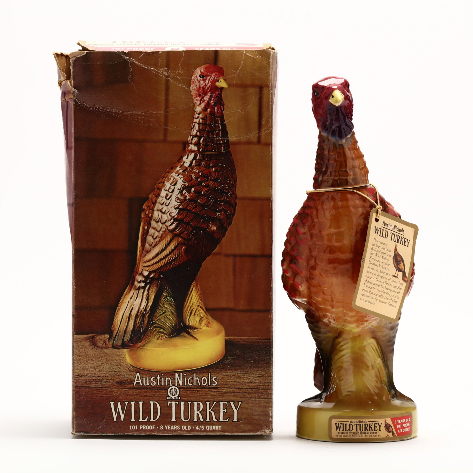Wild Turkey Bourbon Whiskey in Porcelain Decanter: Wild Turkey Bourbon Whiskey in Porcelain Decanter The buyer acknowledges that he/she is acting within compliance with their state and local laws in regards to the purchase, transportation and delivery