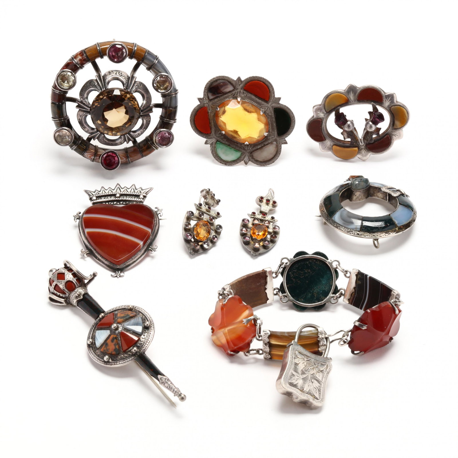 A Collection of Vintage Silver and Gem-Set Scottish Jewelry (1 of 8)