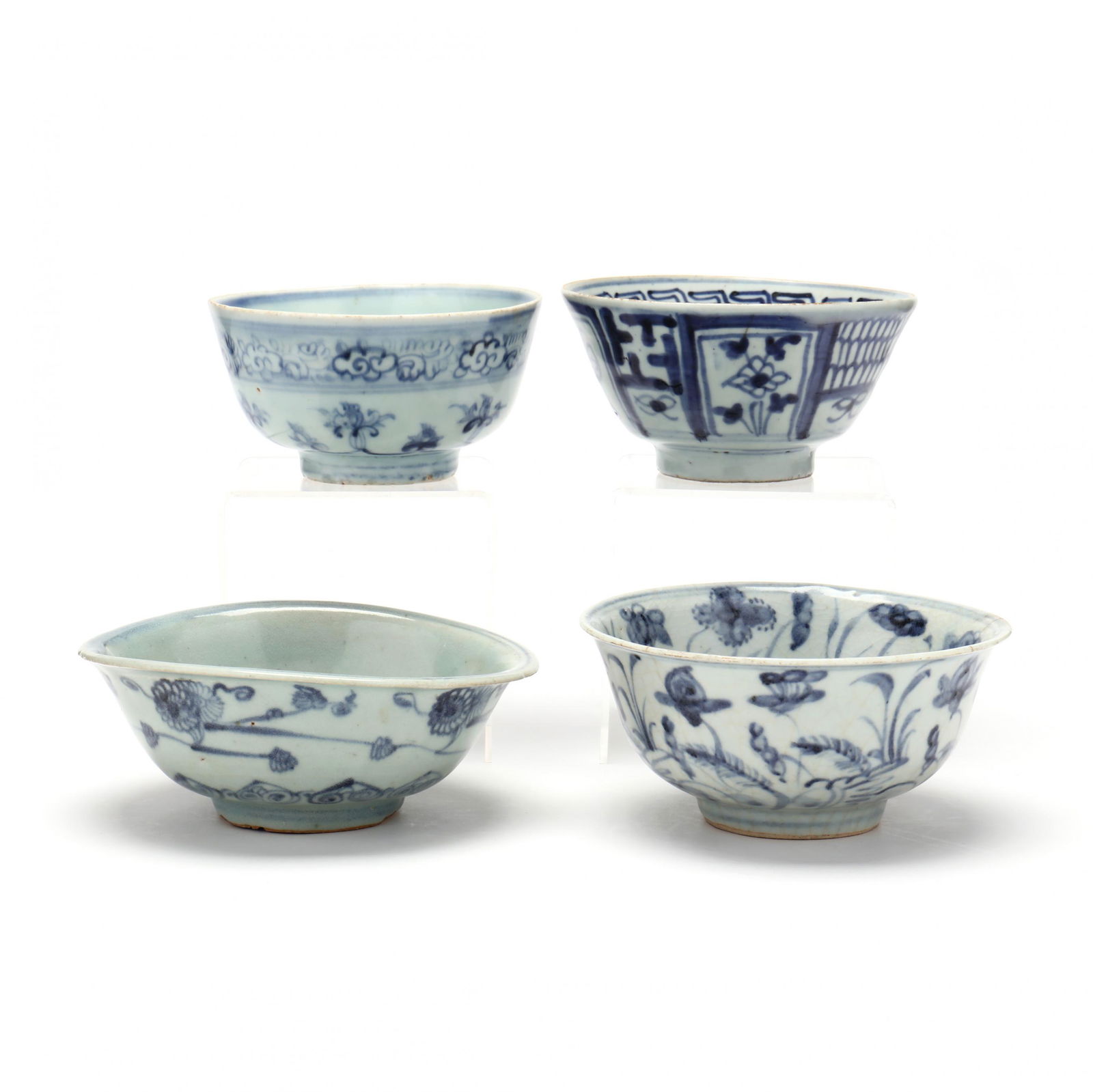 Four Chinese Blue and White Porcelain Bowls (1 of 5)