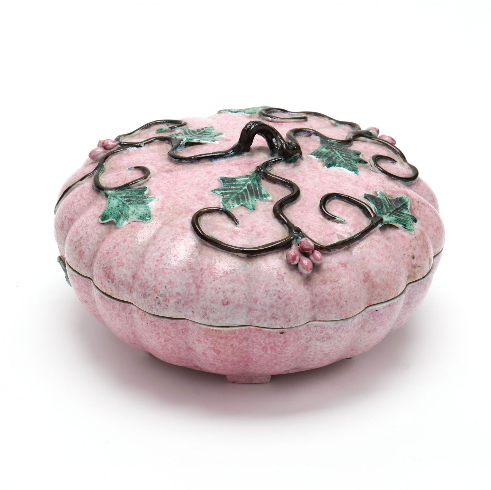A Chinese Pink Melon Covered Porcelain Box (1 of 8)
